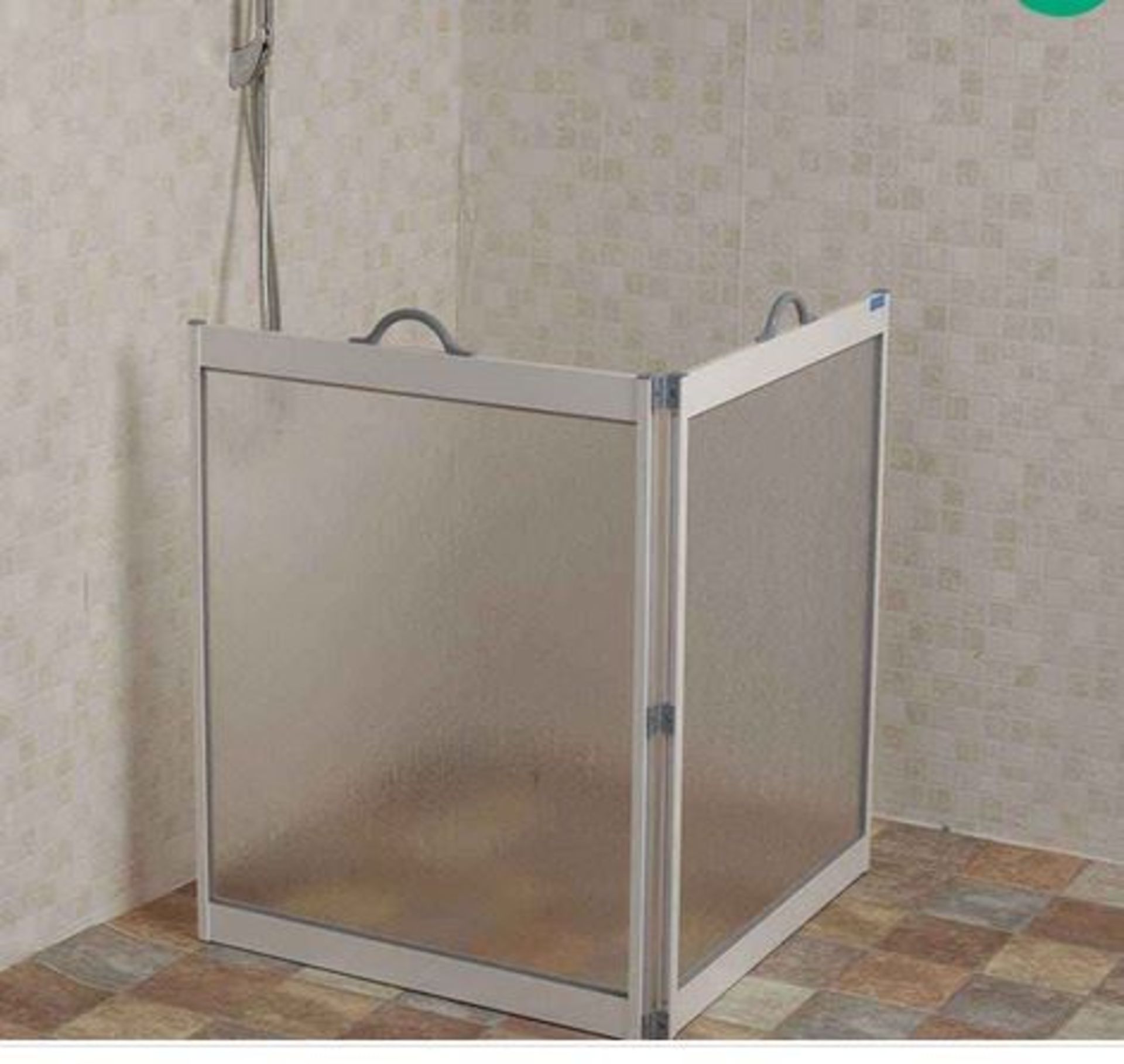 ME : 1 AS NEW BOXED PAIR OF PORTABLE SHOWER SCREENS APPROX 750MM X 900MM / RRP £564.00 (VIEWING