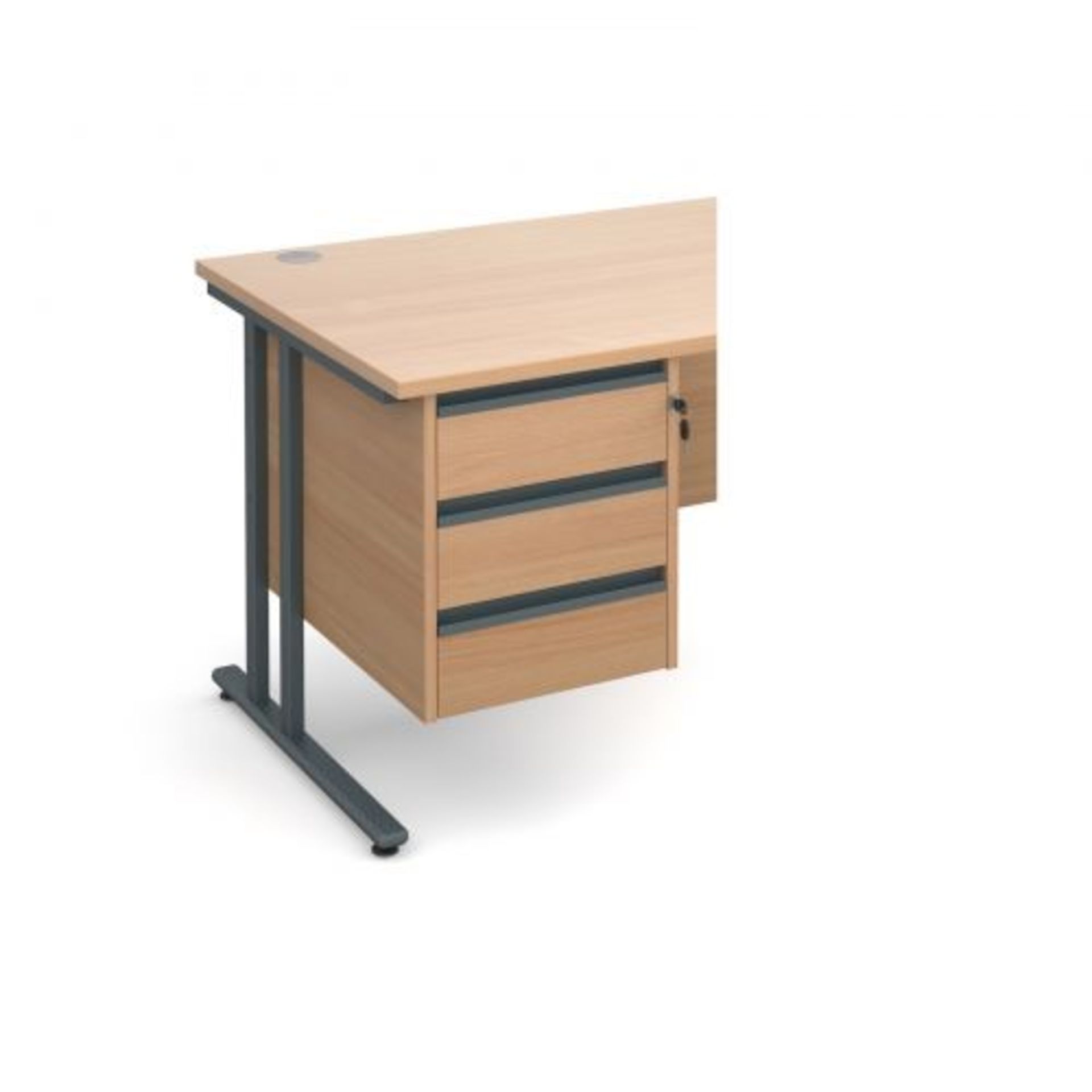 1 GRADE A BOXED MAESTRO 25 GL 3 DRAW FIXED PEDESTAL IN BEECH / RRP £119.76 (VIEWING HIGHLY