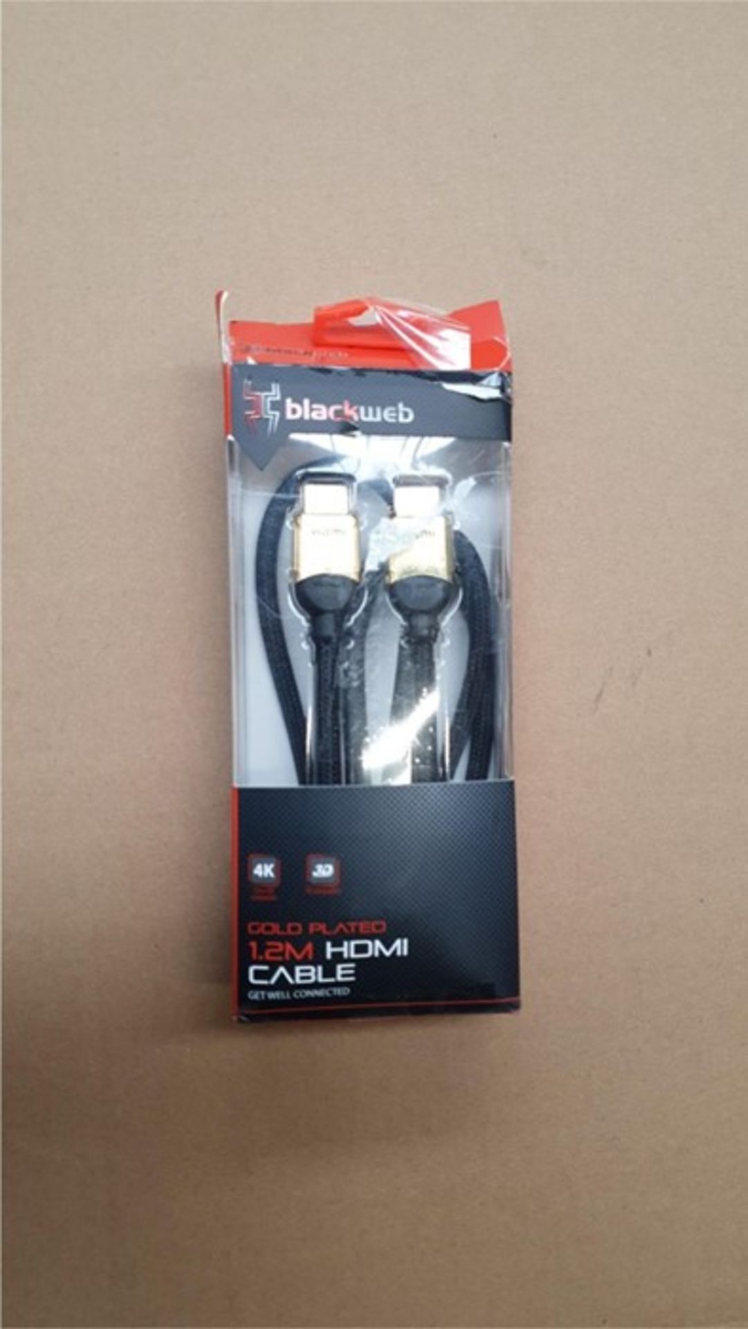 1 BOXED BLACK WEB 1.2M GOLD PLATED HDMI CABLE, FOR 4K AND 3D / BL-5599 / RRP £18.00 (VIEWING