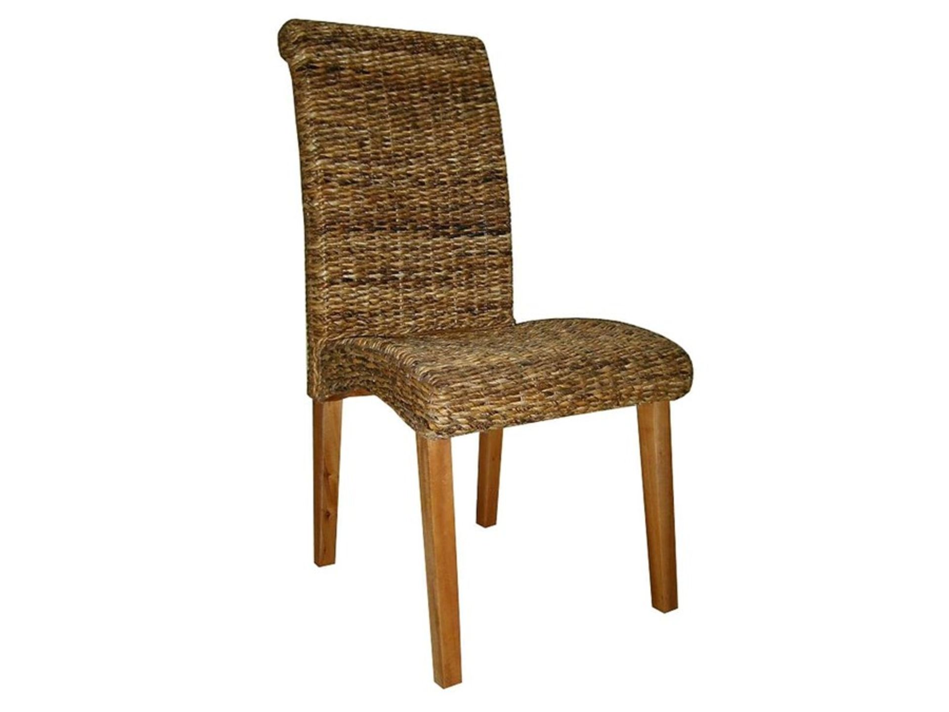 1 GRADE A BOXED PAIR OF RATTAN MILAN DINING CHAIRS IN ABACA / RRP £138.00 (VIEWING HIGHLY