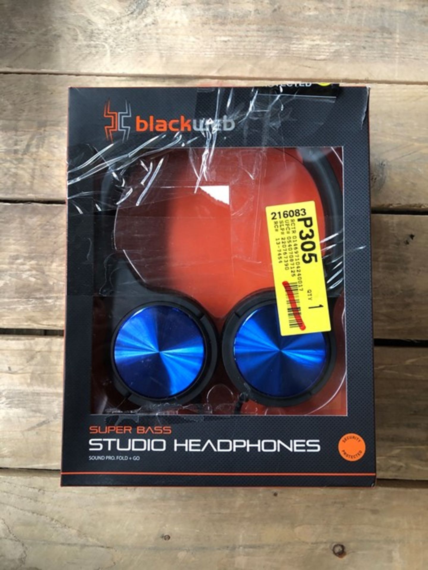 1 LOT TO CONTAIN 2 BOXED BLACKWEB SUPER BASS STUDIO HEADPHONES - BLUE / BL - 6083 / RRP £30.00 (