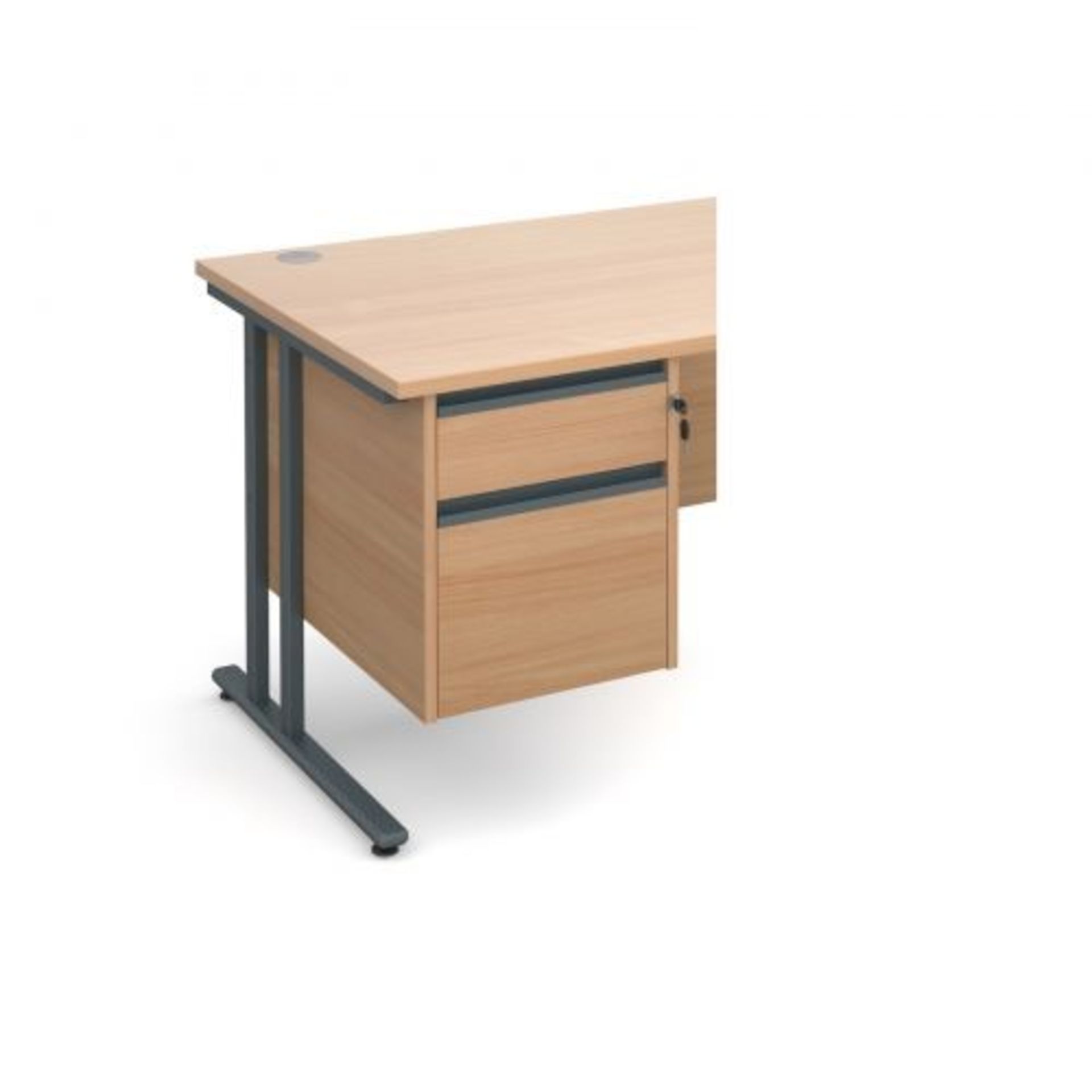1 GRADE A BOXED MAESTRO 25 GL 2 DRAW FIXED PEDESTAL IN BEECH / RRP £119.76 (VIEWING HIGHLY