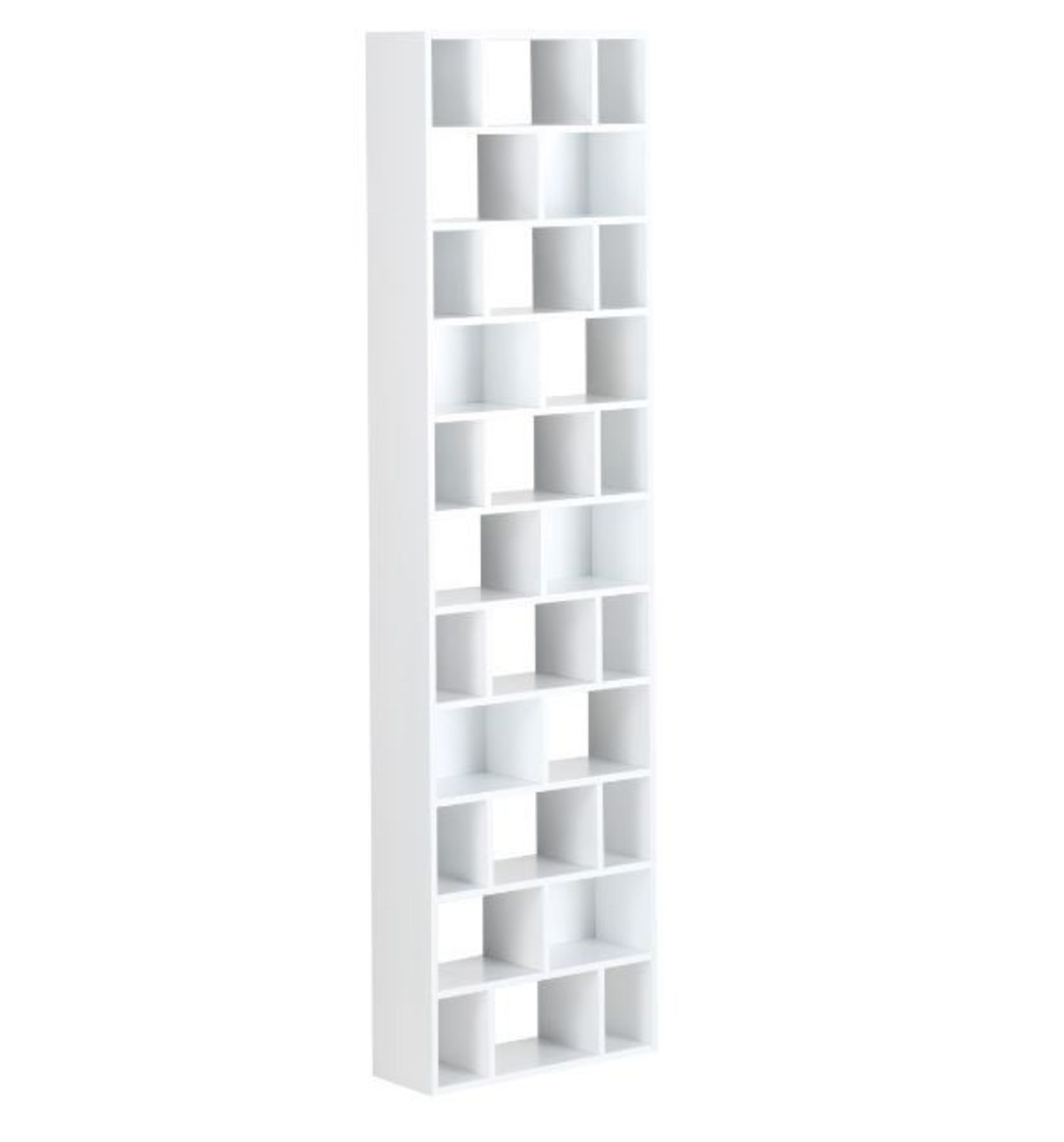 1 GRADE A BOXED HABITAT WHITE LACQUERED CLEO CD STORAGE / RRP £150.00 (VIEWING HIGHLY RECOMMENDED)