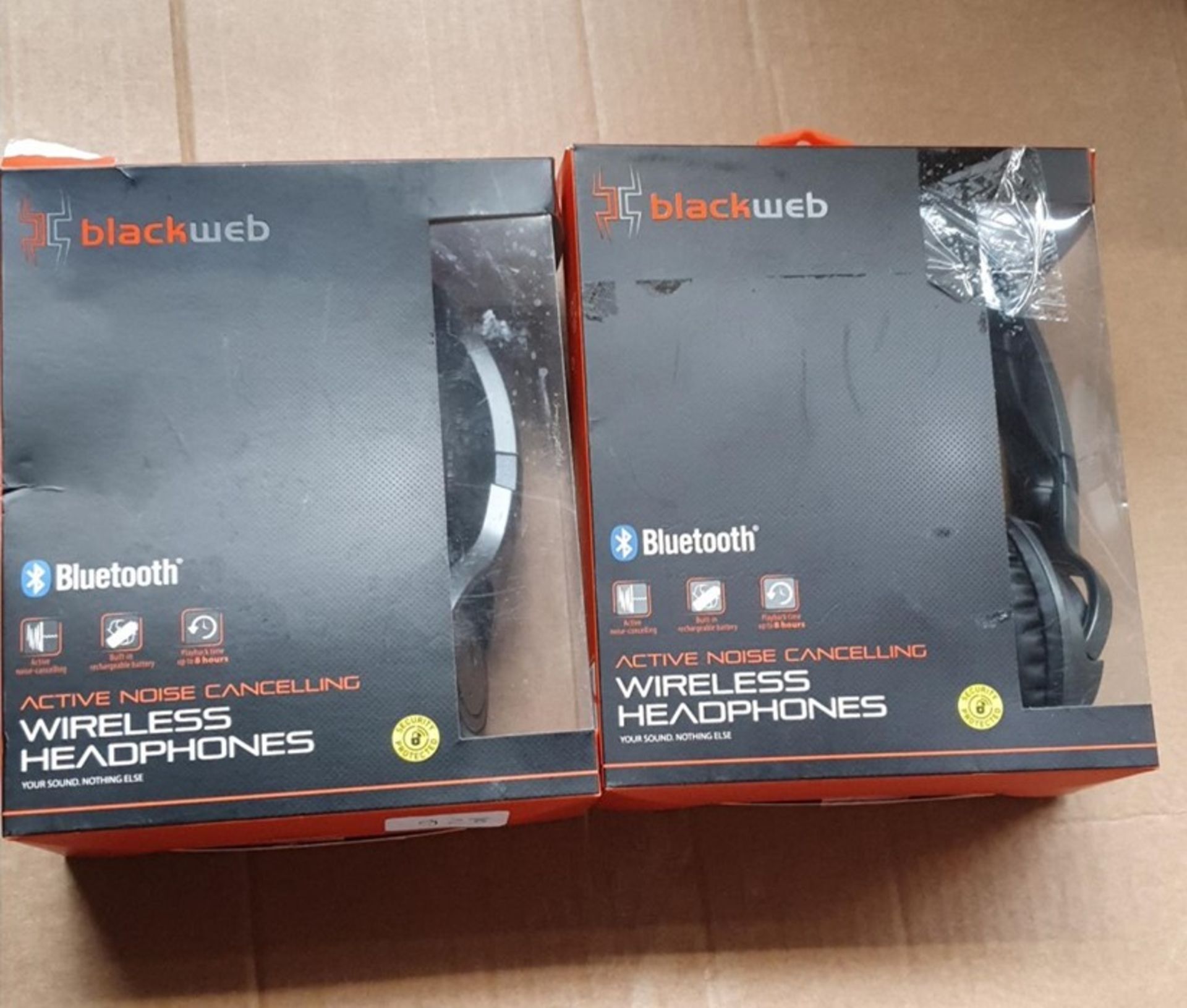 1 LOT TO CONTAIN 2 BLACKWEB BLUETOOTH WIRELESS HEADPHONES IN GREY - BL 5589 / RRP £50.00 (VIEWING