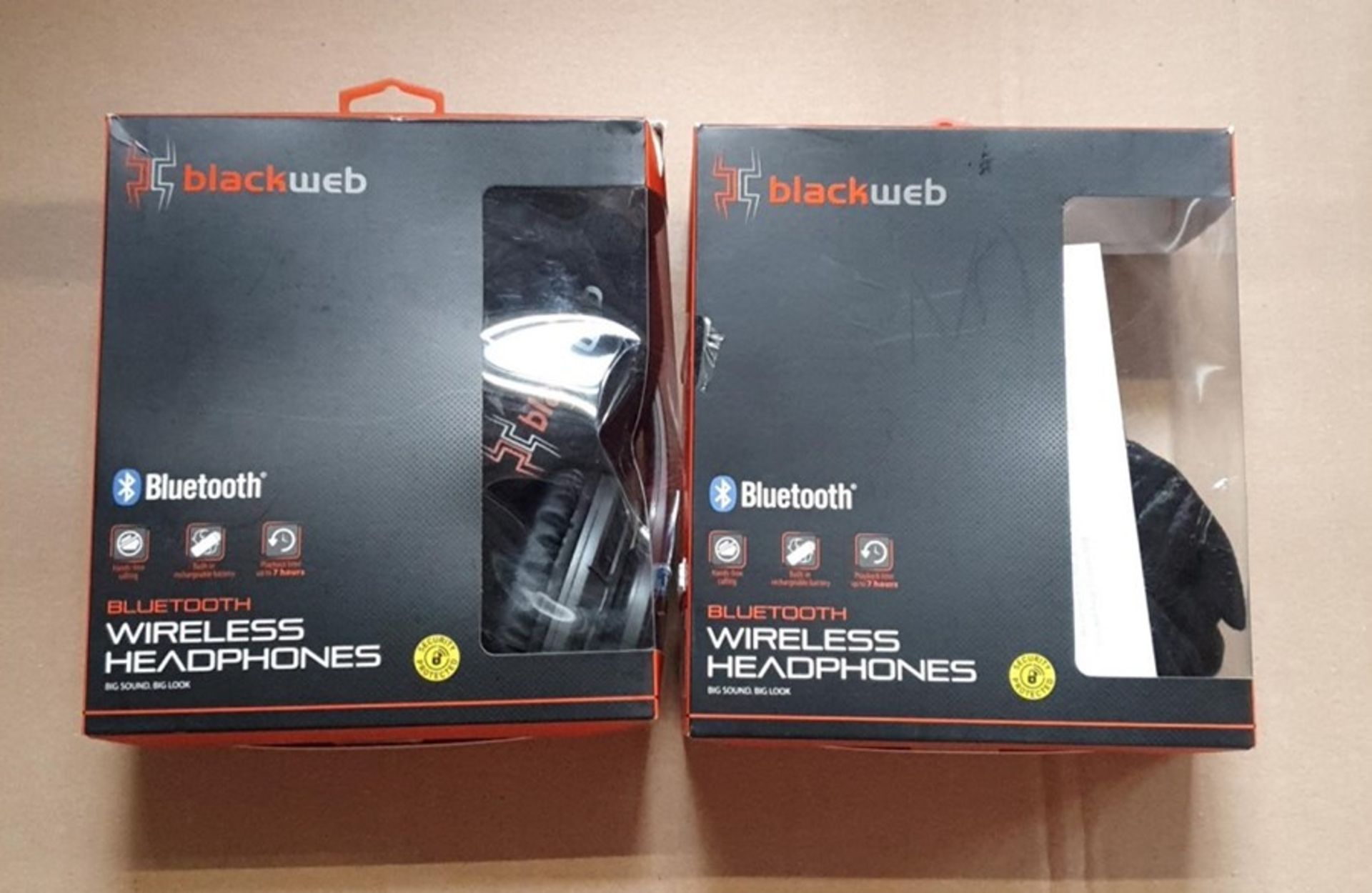 1 LOT TO CONTAIN 2 BLACKWEB BLUETOOTH WIRELESS HEADPHONES IN GREY - BL 5589 / RRP £50.00 (VIEWING