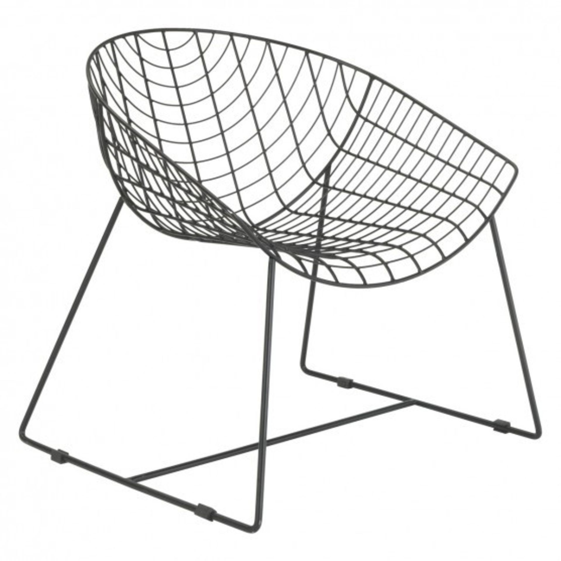 1 GRADE A BOXED HABITAT LEOPOLD BLACK WIRE CHAIR / RRP £125.00 (VIEWING HIGHLY RECOMMENDED)