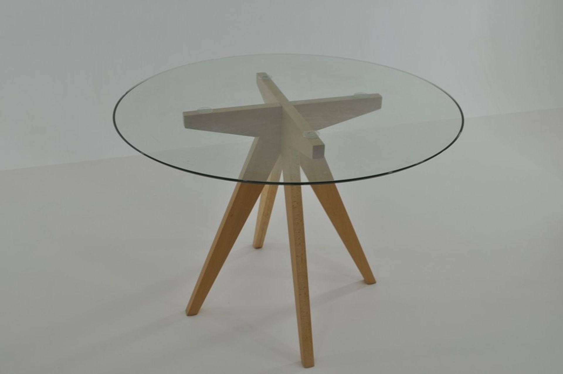 1 GRADE A BOXED ATLANTICO CIRCLE GLASS DINING TABLE / RRP £249.99 (VIEWING HIGHLY RECOMMENDED)