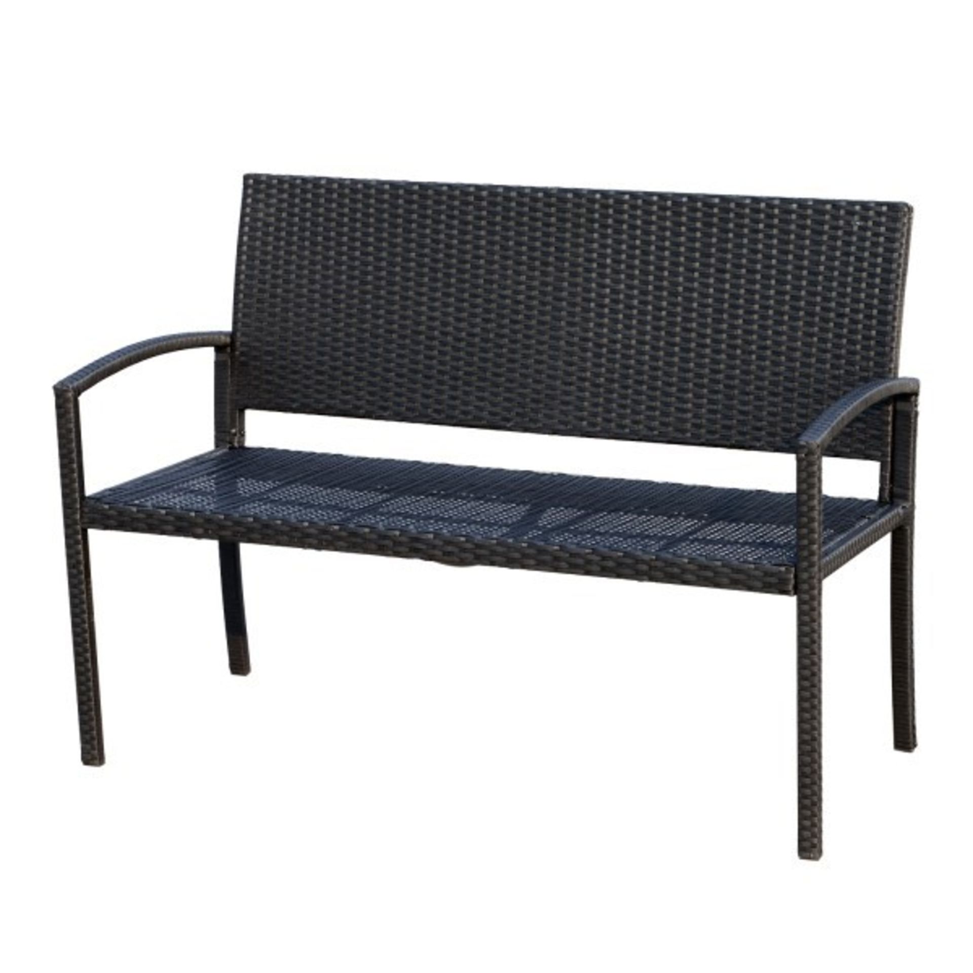 1 GRADE A BOXED OUTSUNNY 2 SEATER LOVESEAT CHAIR IN BLACK / RRP £99.00 (VIEWING HIGHLY RECOMMENDED)