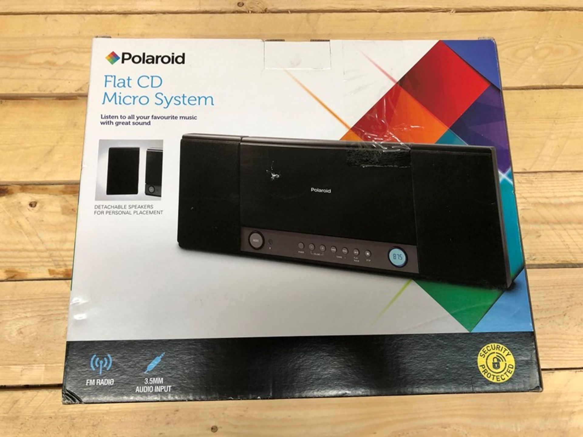 1 BOXED POLAROID FLAT CD MICRO SYSTEM / RRP £35.00 (VIEWING HIGHLY RECOMMENDED)
