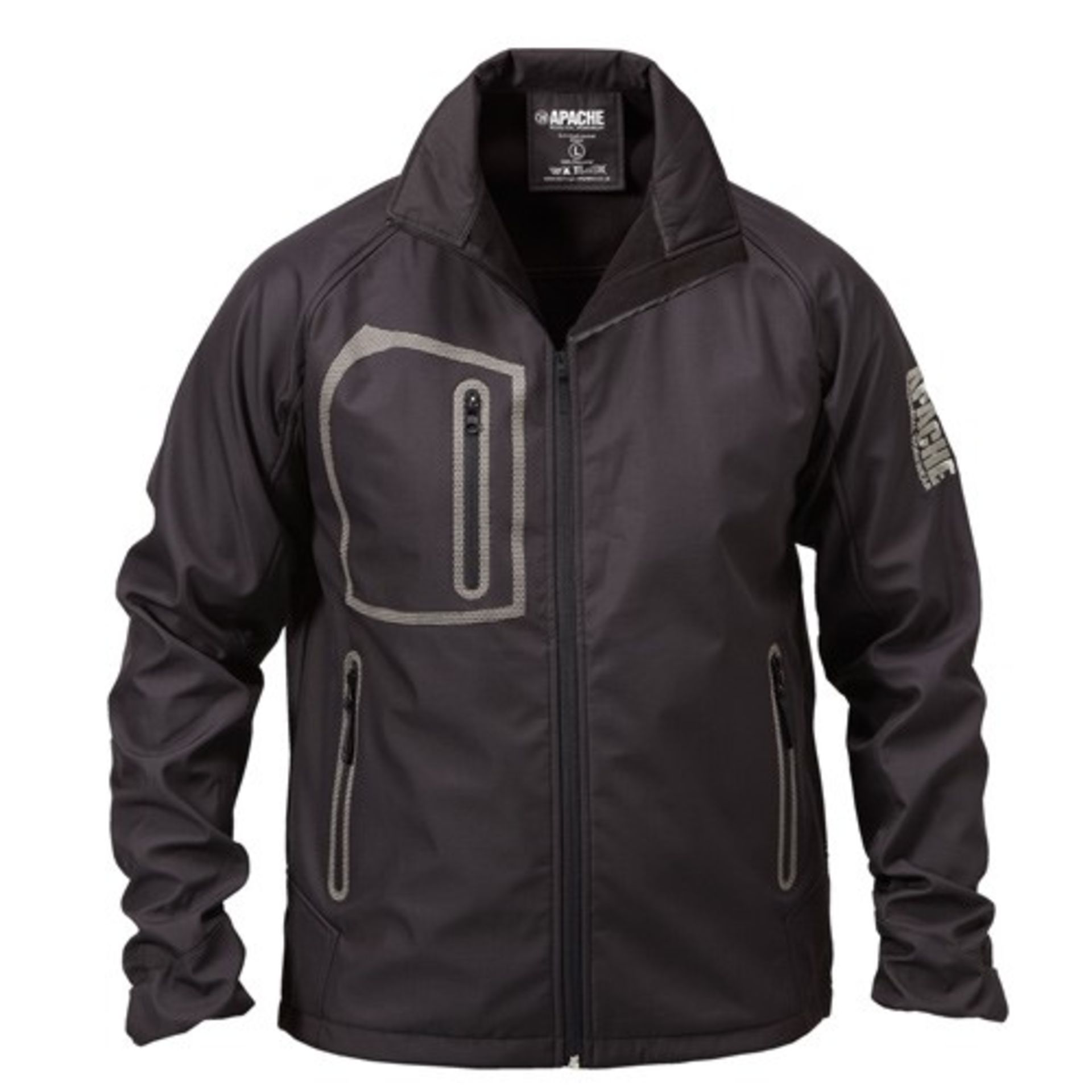1 AS NEW BAGGED APACHE SOFT SHELL JACKET IN BLACK / SIZE - L / PN - NPN / RRP £41.99 (VIEWING HIGHLY