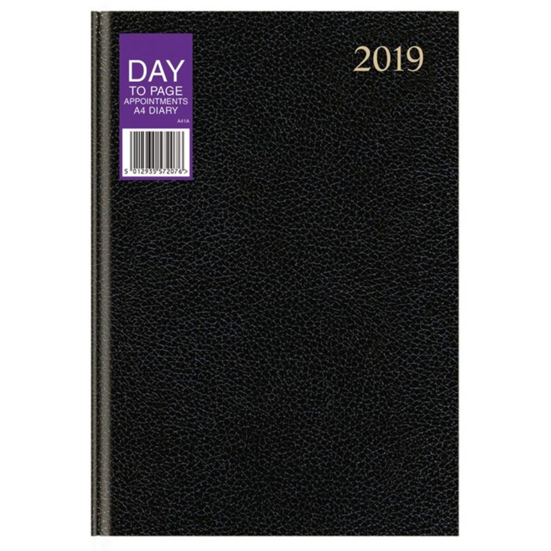 1 LOT TO CONTAIN 5 2019 A4 DAY TO PAGE WITH APPOINTMENTS DIARY - BLACK / PN - 491 / RRP £30.60 (