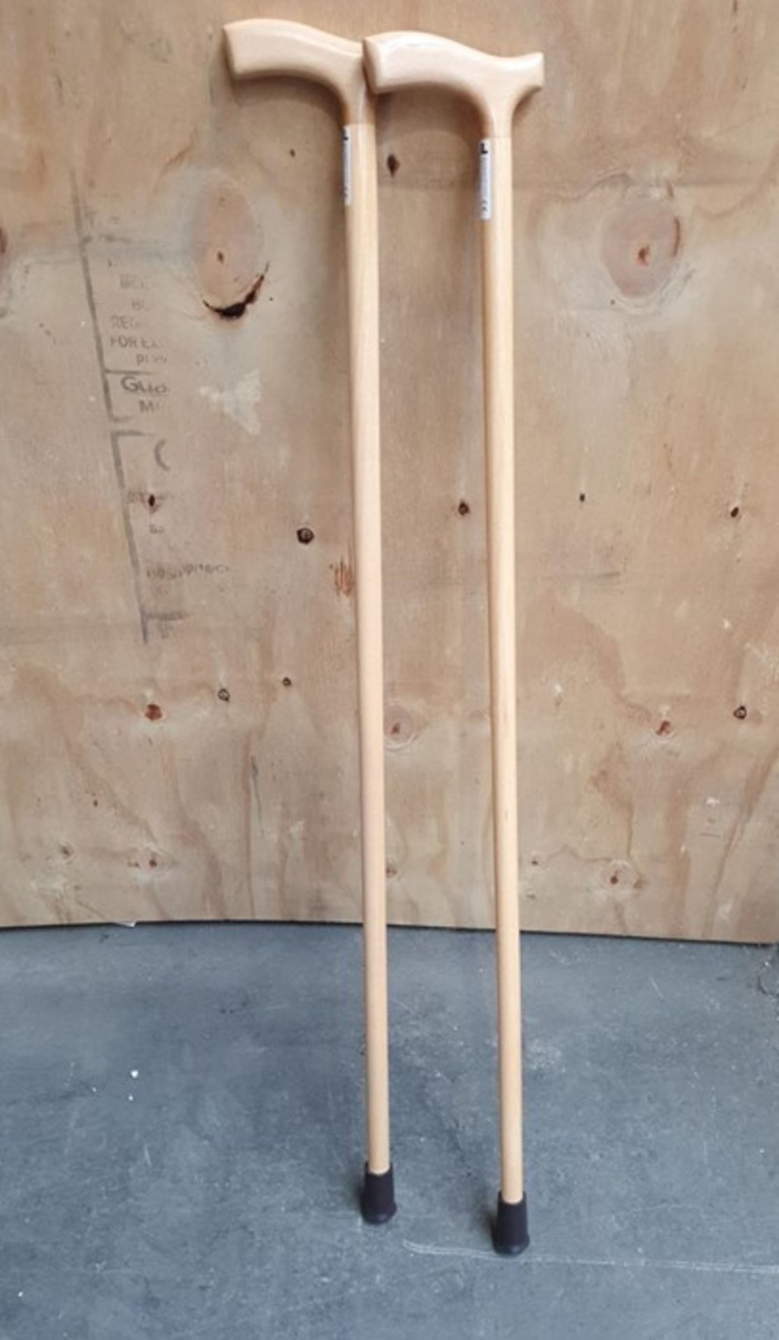 ME : 1 LOT TO CONTAIN 2 AS NEW KOWIKY NATURAL PINE WOOD WOODEN WALKING STICK / RRP £40.00 (VIEWING