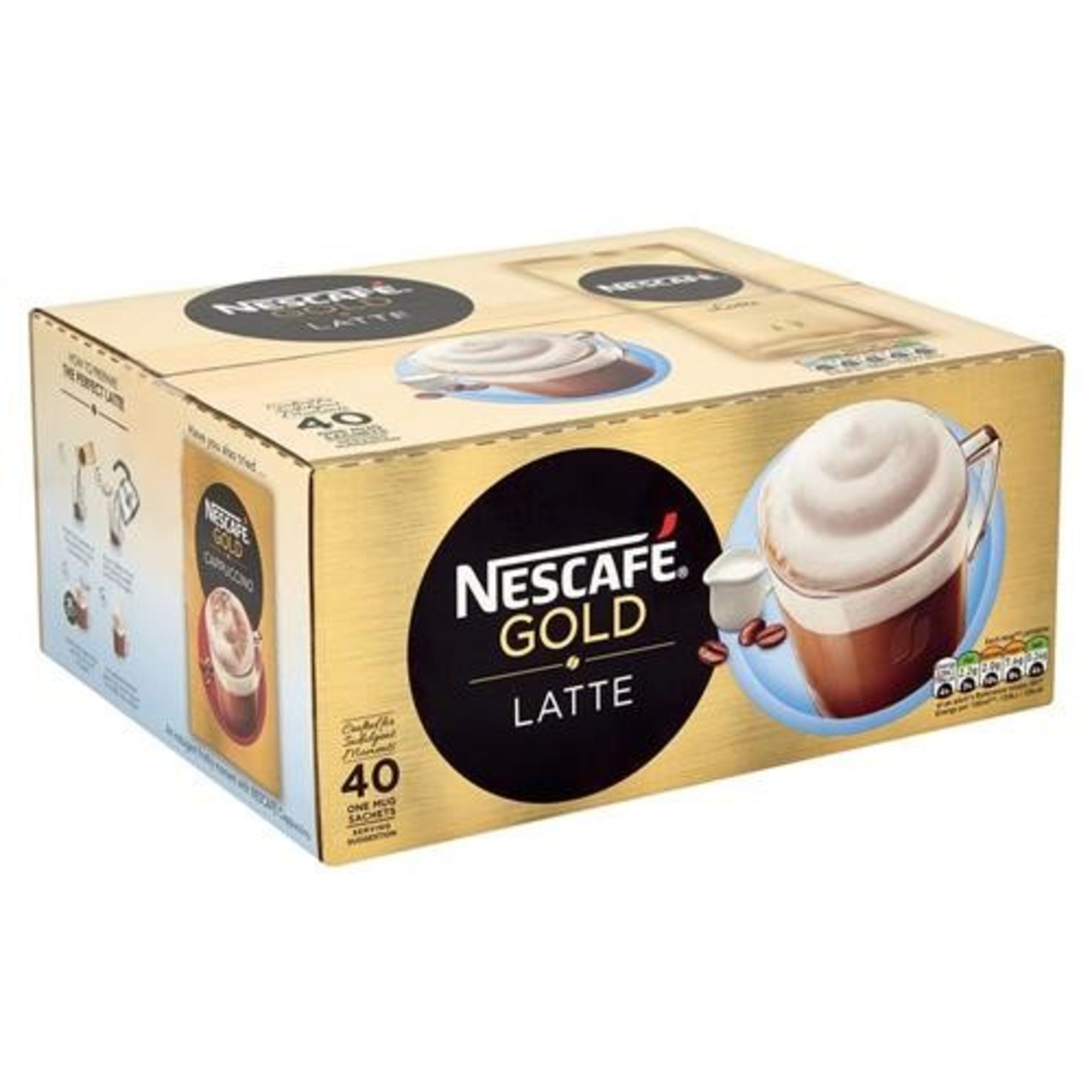 1 LOT TO CONTAIN 40 SACHETS OF NESCAFE GOLD LATTE INSTANT COFFEE / BEST BEFORE FEBRUARY 2019 /