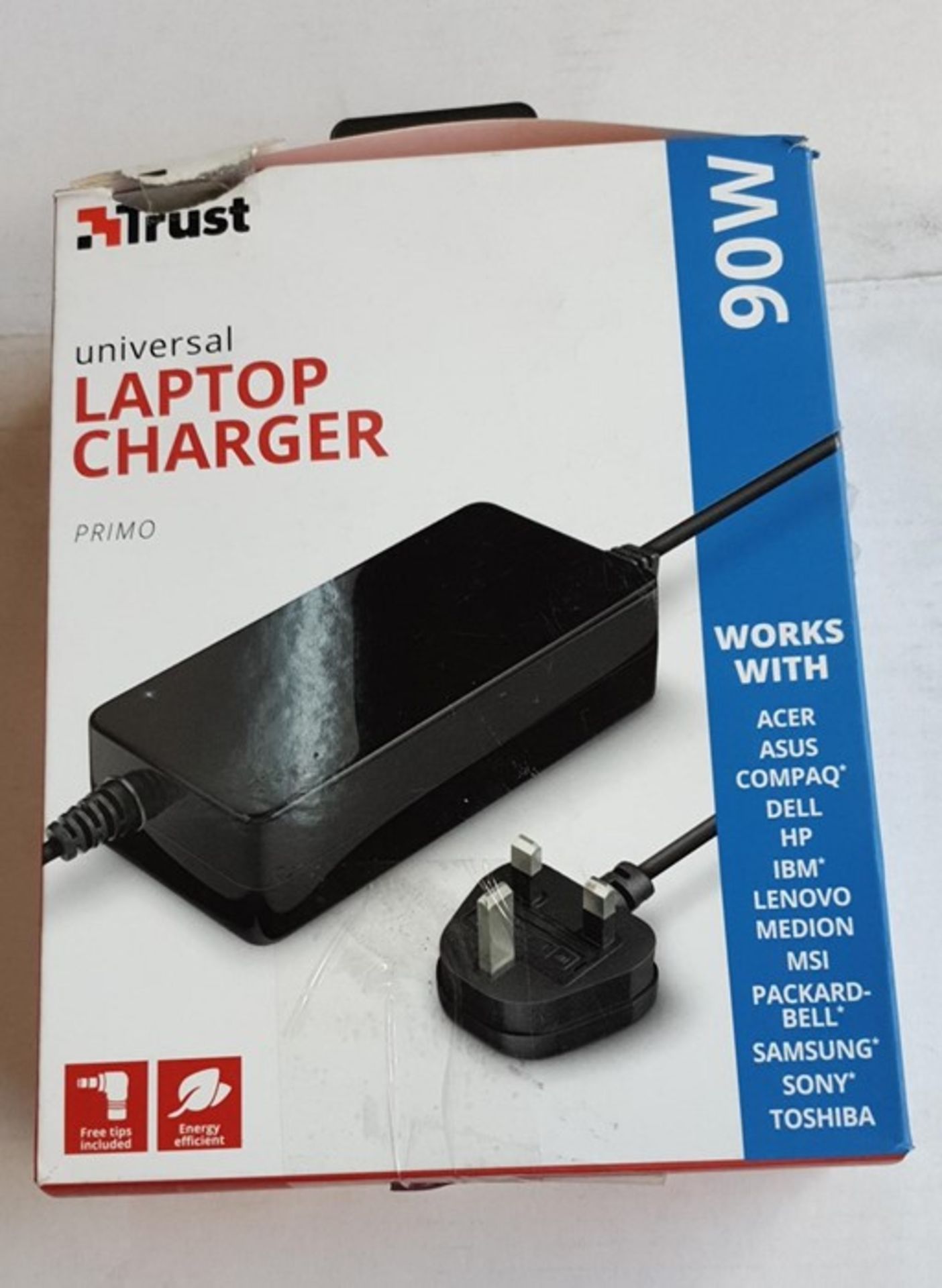 1 BOXED TRUST UNIVERSAL LAPTOP CHARGER - MO6 / BL - 6060 / RRP £16.00 (VIEWING HIGHLY RECOMMENDED)