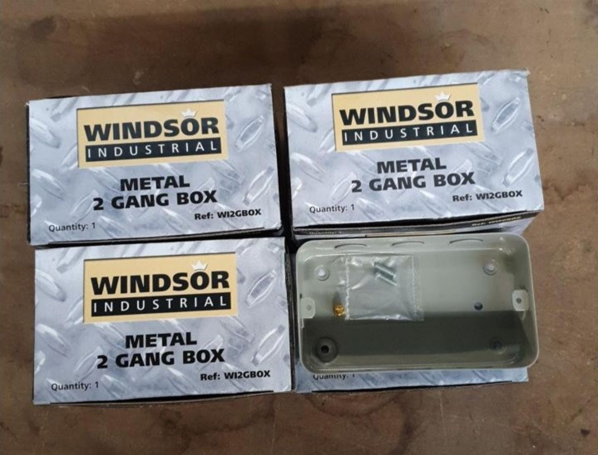 1 LOT TO CONTAIN 8 WINDSOR INDUSTRIAL METAL 2 GANG BOX - MI2GBOX (VIEWING HIGHLY RECOMMENDED)