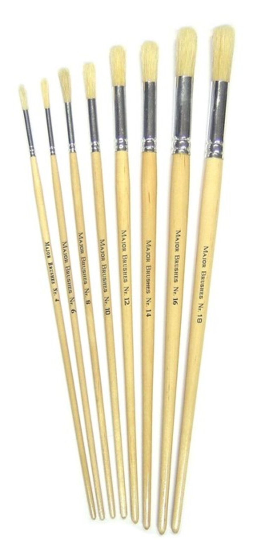 1 LOT TO CONTAIN 10 AS NEW PACKAGED MAJOR PAINT BRUSHES, SIZE 8 / QTY 10 BRUSHES PER PACK / RRP £