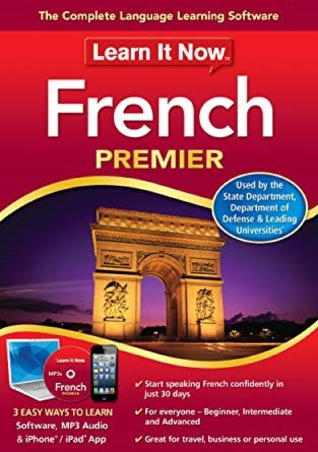 1 AS NEW LEARN IT NOW FRENCH PREMIER LANGUAGE LEARNING SOFTWARE / RRP £31.42 (VIEWING HIGHLY