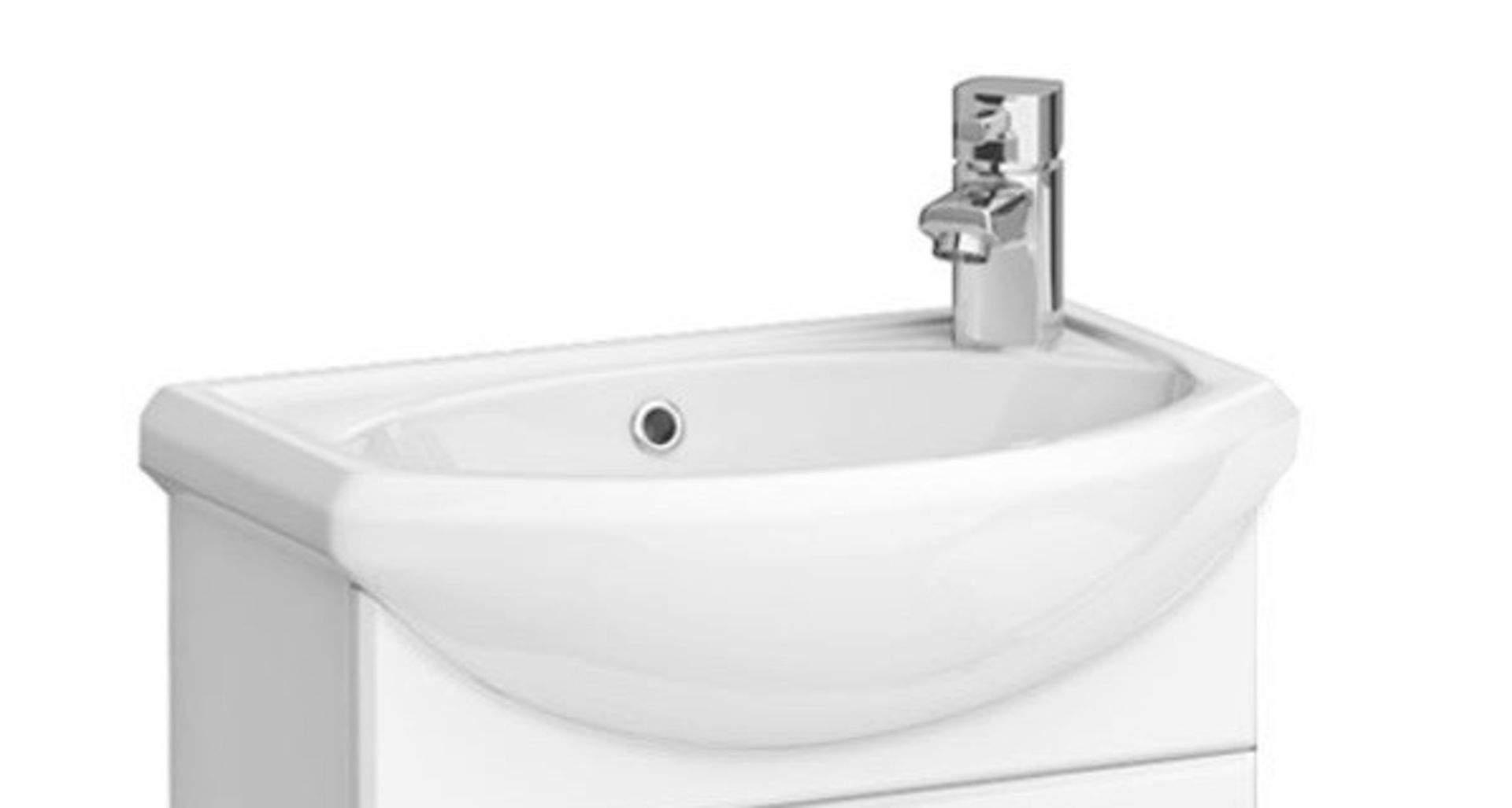 1 BOXED STANDARD VANITY UNIT BASIN - WHITE - APPROX W450XH170XD440 / THIS IS FOR BASIN ONLY AND