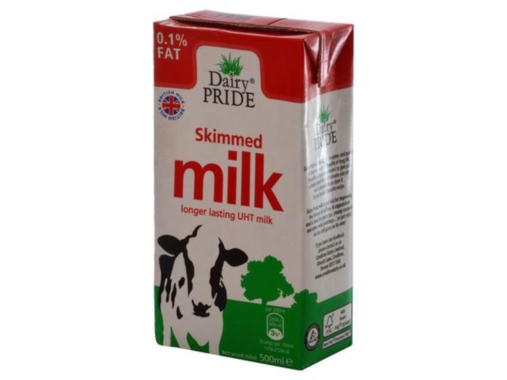 1 LOT TO CONTAIN 36 DAIRY PRIDE LONGER LASTING SKIMMED MILK / BEST BEFORE DATE 11.08.19 / PN - 612 /