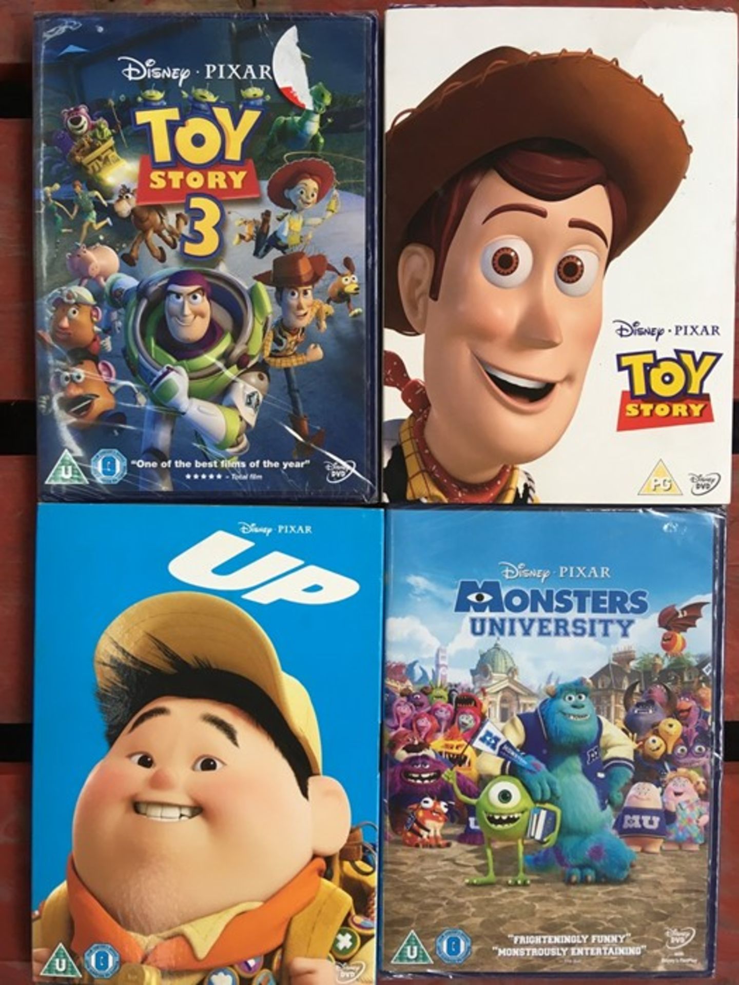 1 LOT TO CONTAIN 4 SEALED FILMS / INCLUDING DISNEY UP, MONSTERS UNIVERSITY, TOY STORY AND TOY