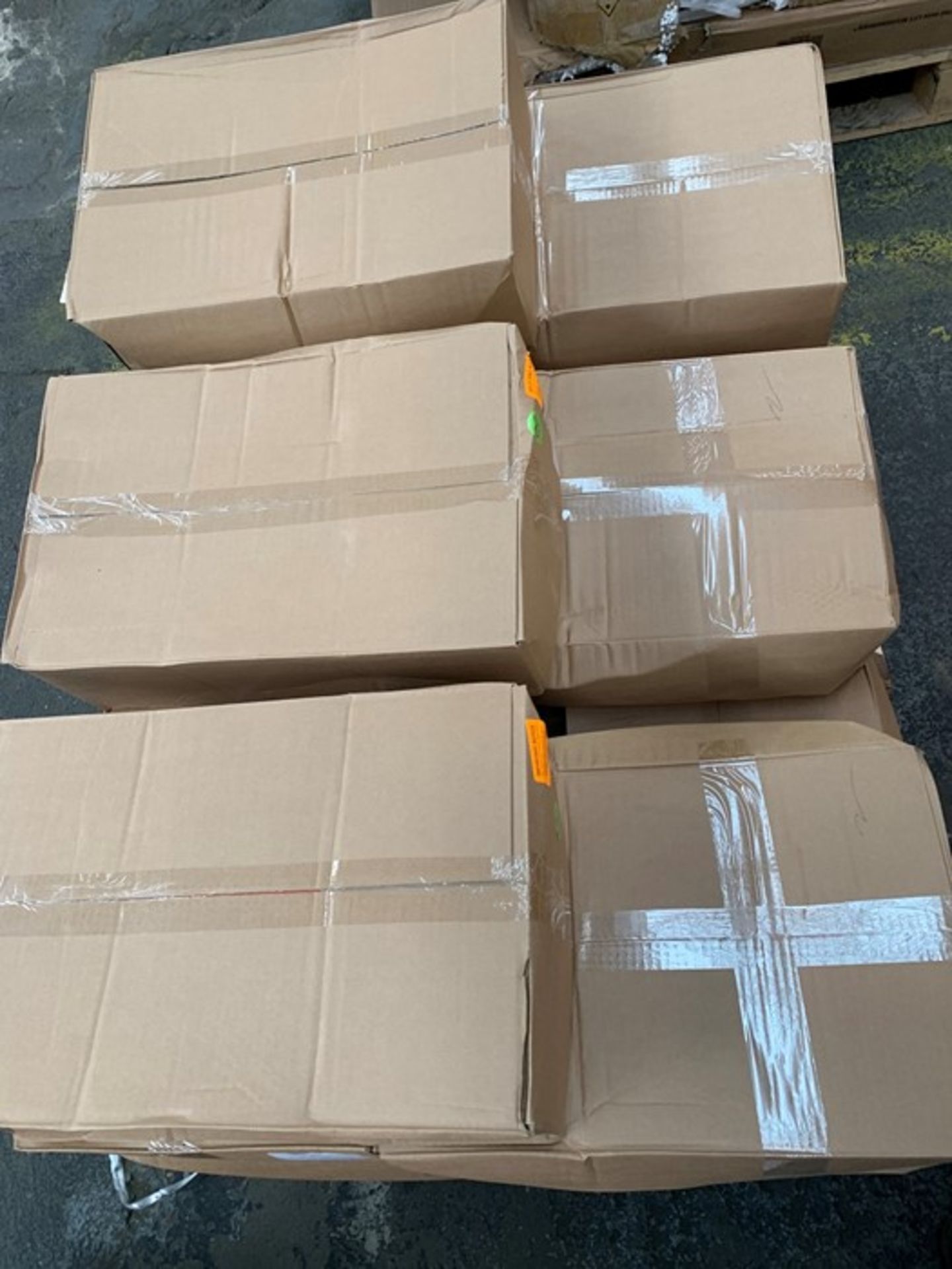 1 LOT TO CONTAIN 18 BOXES OF ASSORTED MAILING ORANGE OPAQUE HIGH DENSITY S/W BAGS / 500 PER BOX /