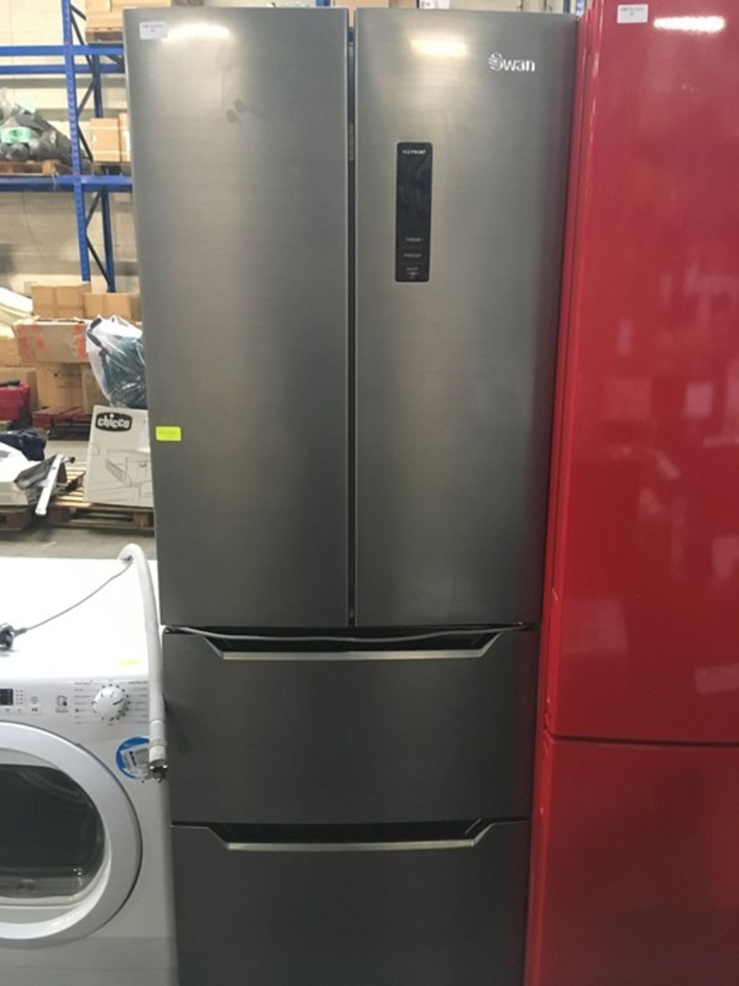 SWAN FRENCH DOOR SIDE BY SIDE FRIDGE FREEZER IN INOX / RRP £639.99 (PUBLIC VIEWING AVAILABLE)