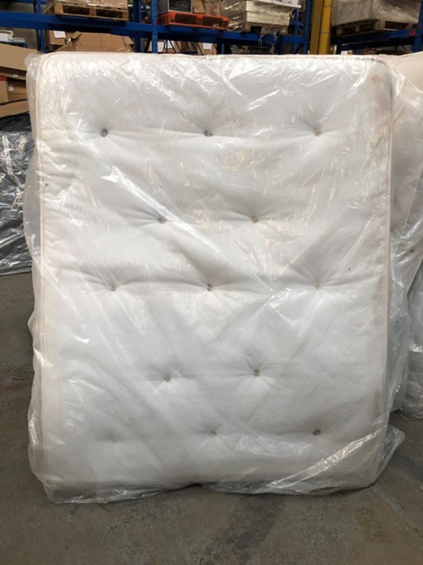 1 BAGGED KING SIZE POCKET SPRUNG MATTRESS / SLIGHT MARKS AND MOULD ON BUTTONS (PUBLIC VIEWING