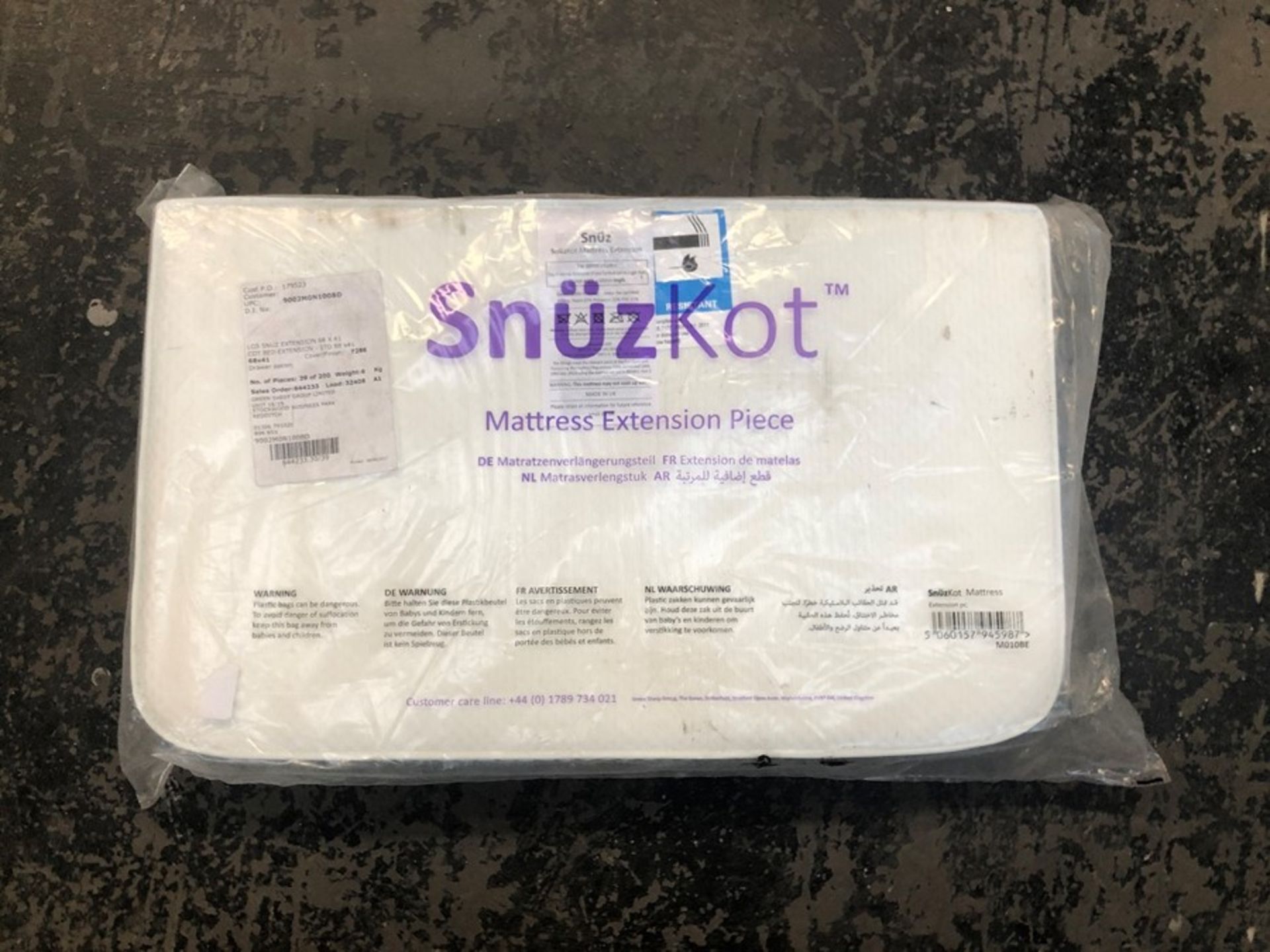1 BAGGED SNUZKOT MATTRESS EXTENSION PIECE / RRP £49.00 (PUBLIC VIEWING AVAILABLE)