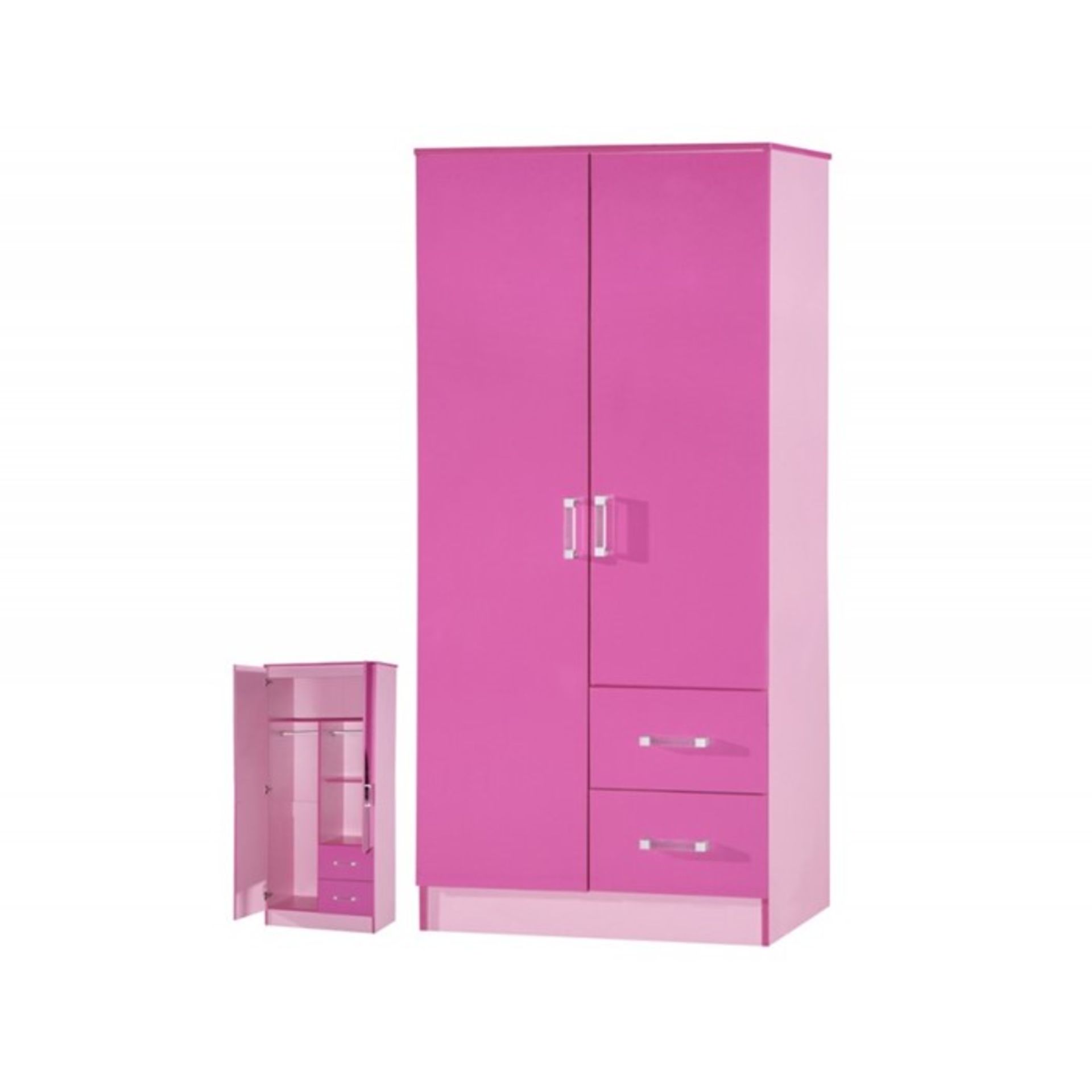 1 BOXED ARK MARINA WARDROBE IN PINK MATT (PUBLIC VIEWING AVAILABLE)