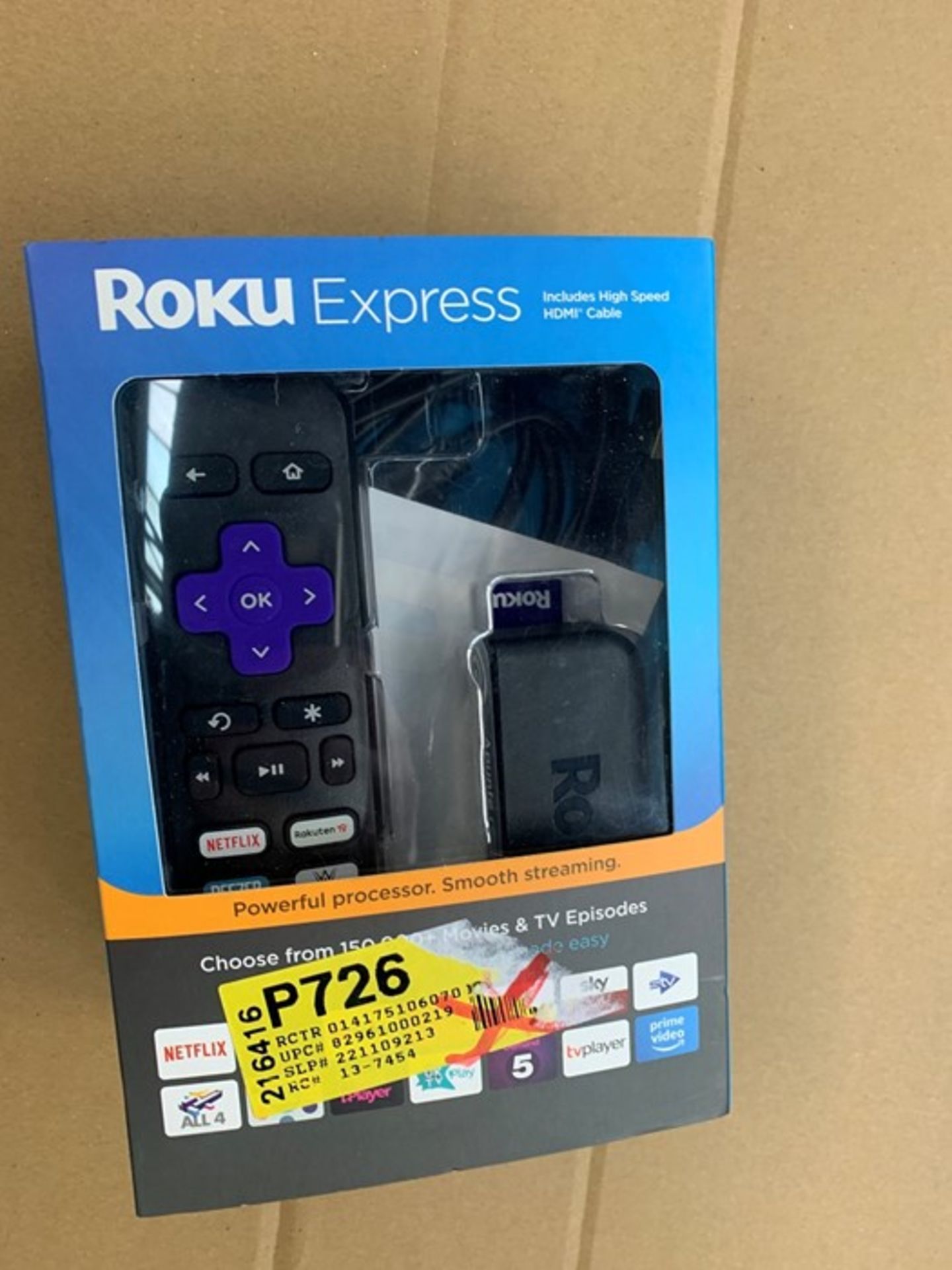 1 BOXED ROKU EXPRESS STREAMING STICK / BL - 6416 (PUBLIC VIEWING AVAILABLE)