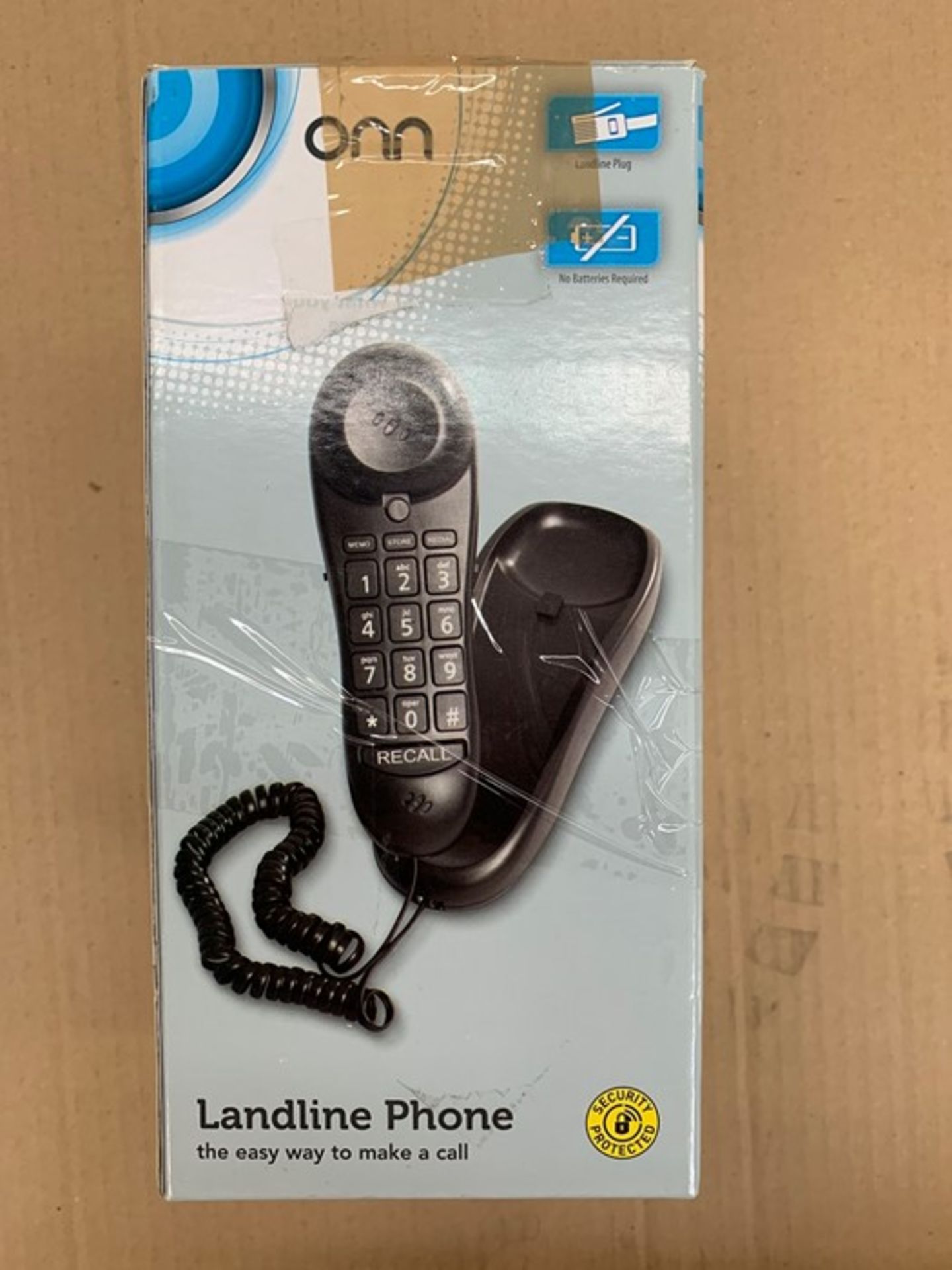 2 BOXED ONN LANDLINE PHONES IN BLACK / BL - 6971 (PUBLIC VIEWING AVAILABLE)
