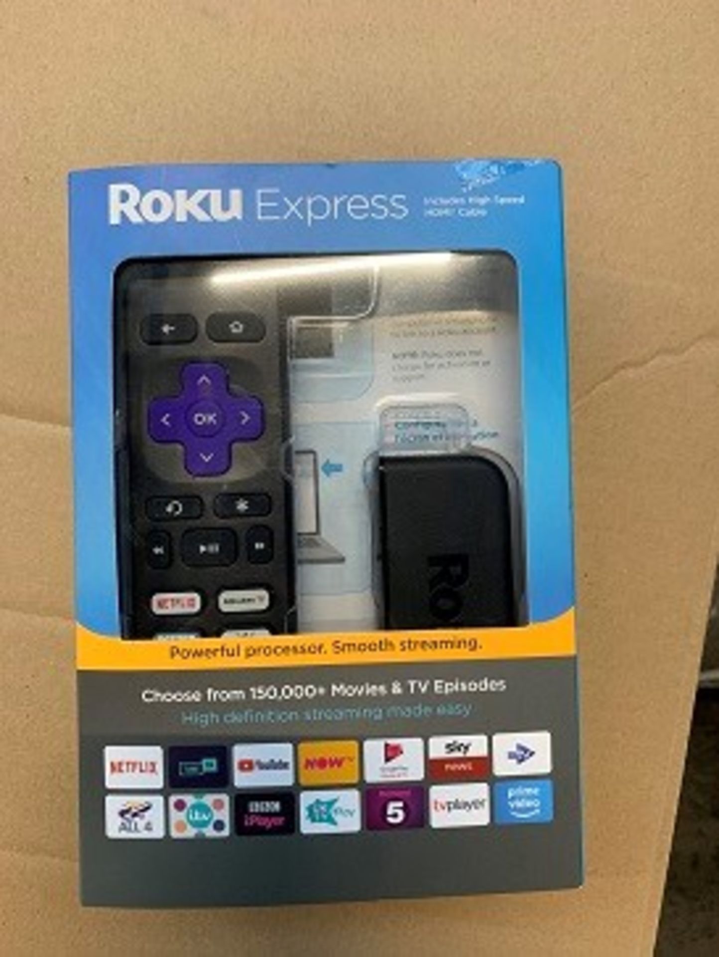 1 BOXED ROKU EXPRESS STREAMING STICK / BL - 6416 (PUBLIC VIEWING AVAILABLE)