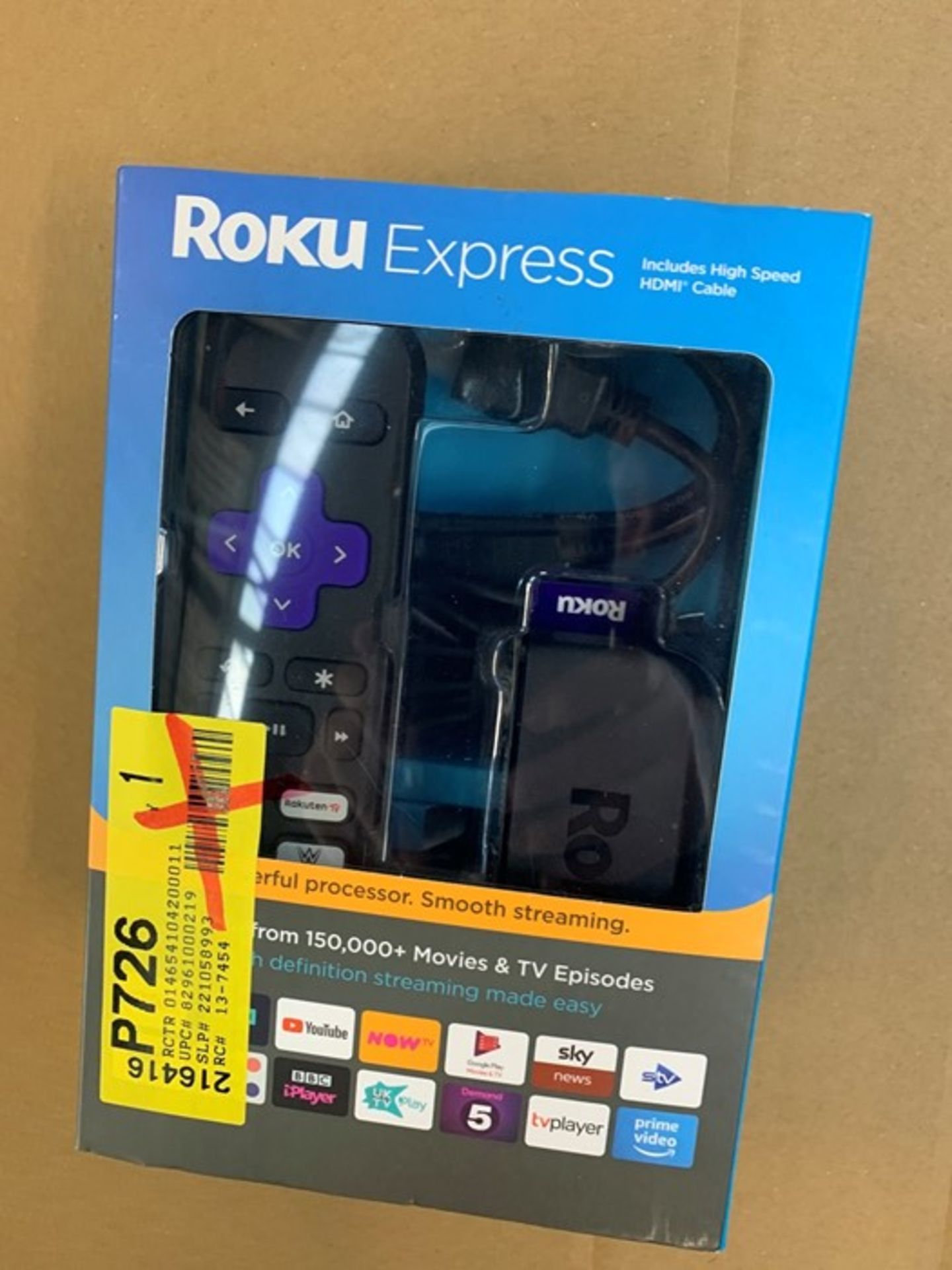 1 BOXED ROKU EXPRESS STREAMING STICK / BL - 6416 (PUBLIC VIEWING AVAILABLE)