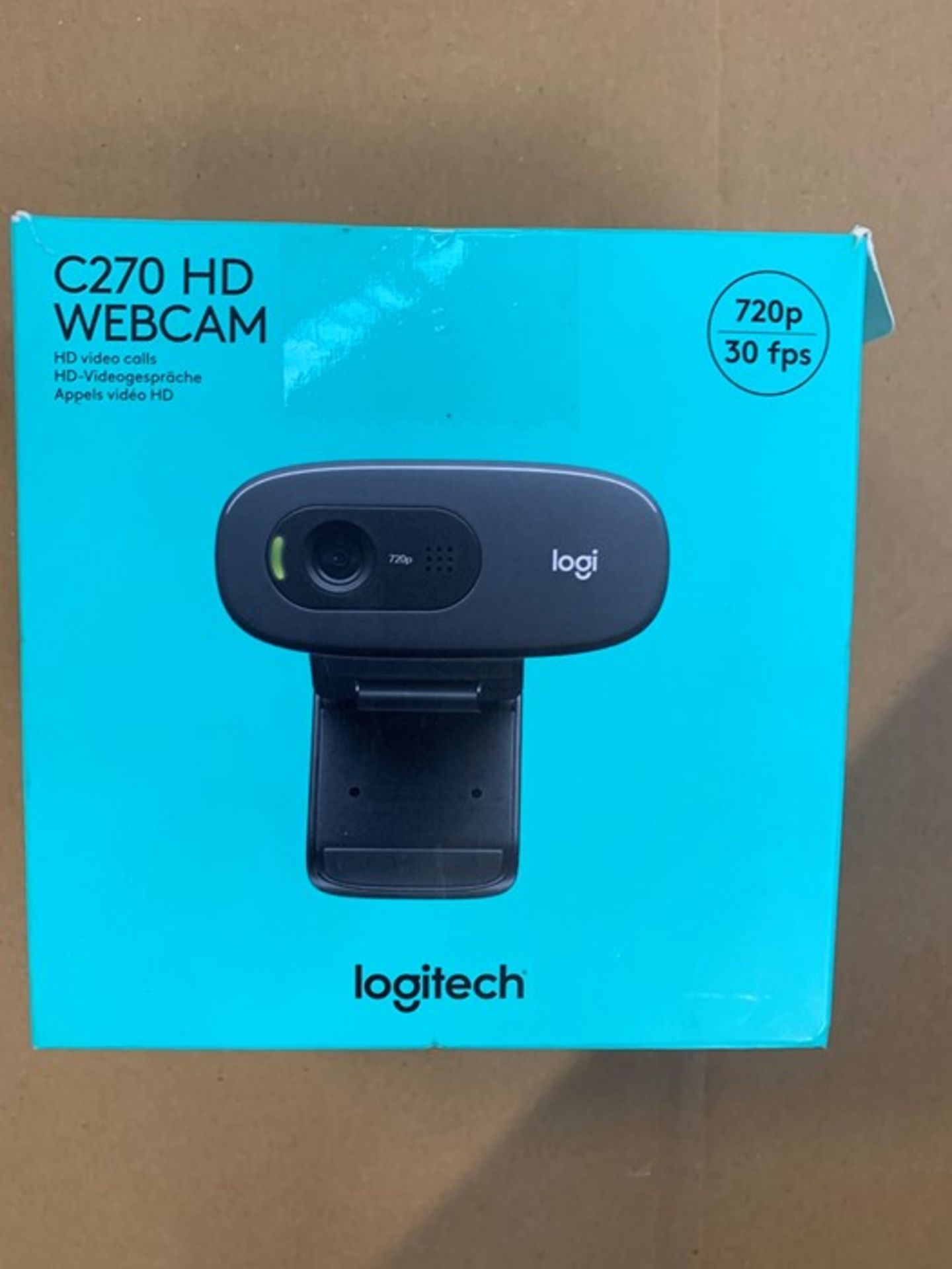 1 BOXED LOGITECH C270 HD WEBCAM IN BLACK / BL - 6416 (PUBLIC VIEWING AVAILABLE)