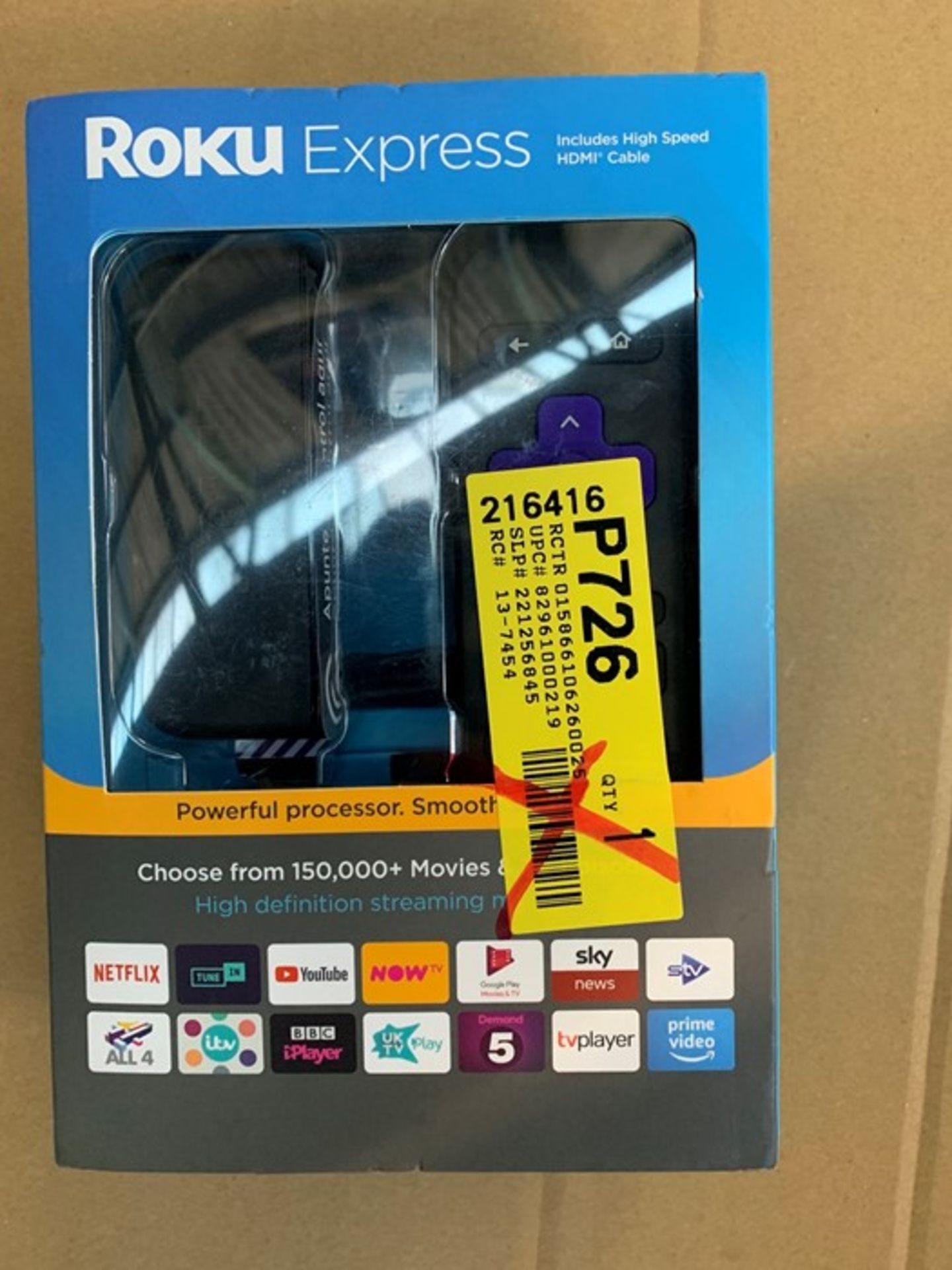 1 BOXED ROKU EXPRESS STREAMING STICK / BL - 6416 (PUBLIC VIEWING AVAILABLE)