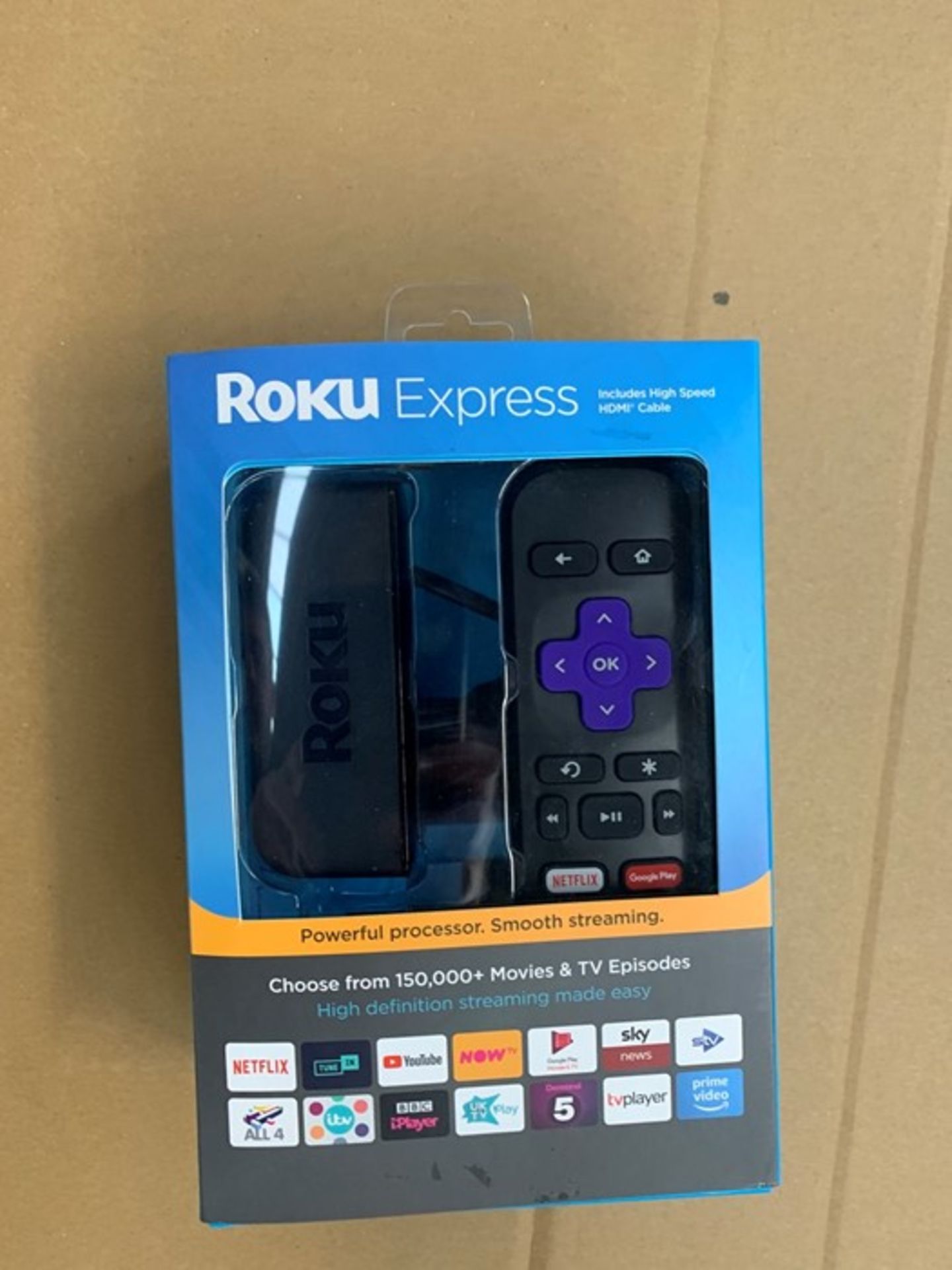 1 BOXED ROKU EXPRESS STREAMING STICK / BL - 6416 (PUBLIC VIEWING AVAILABLE)