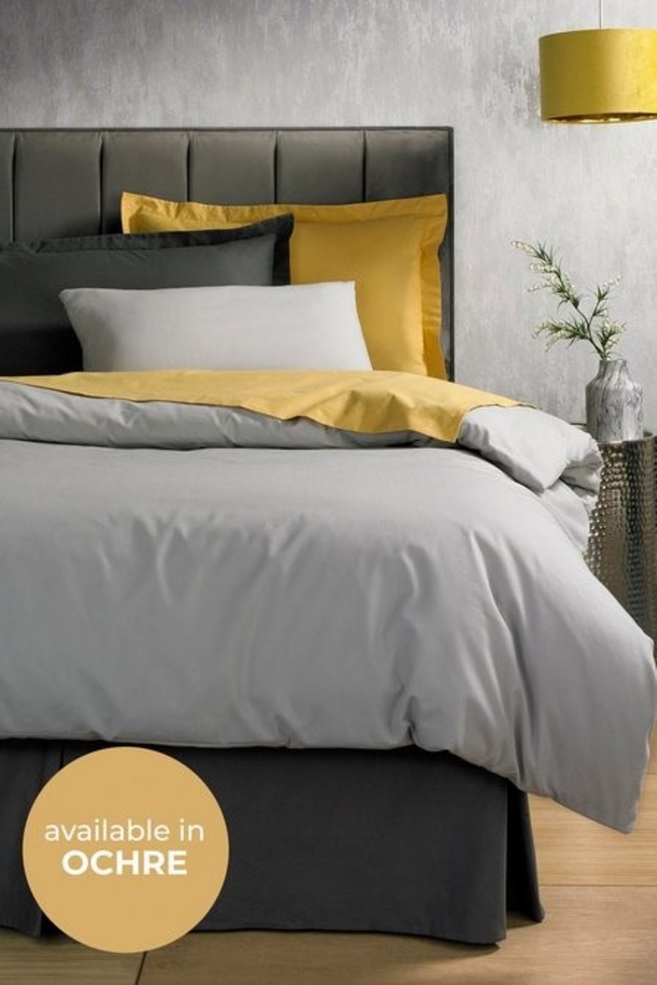 1 AS NEW BAGGED SILENT NIGHT ULTIMATE COMFORT PERCALE PLAIN DYED FITTED DOUBLE SHEET IN OCHRE (
