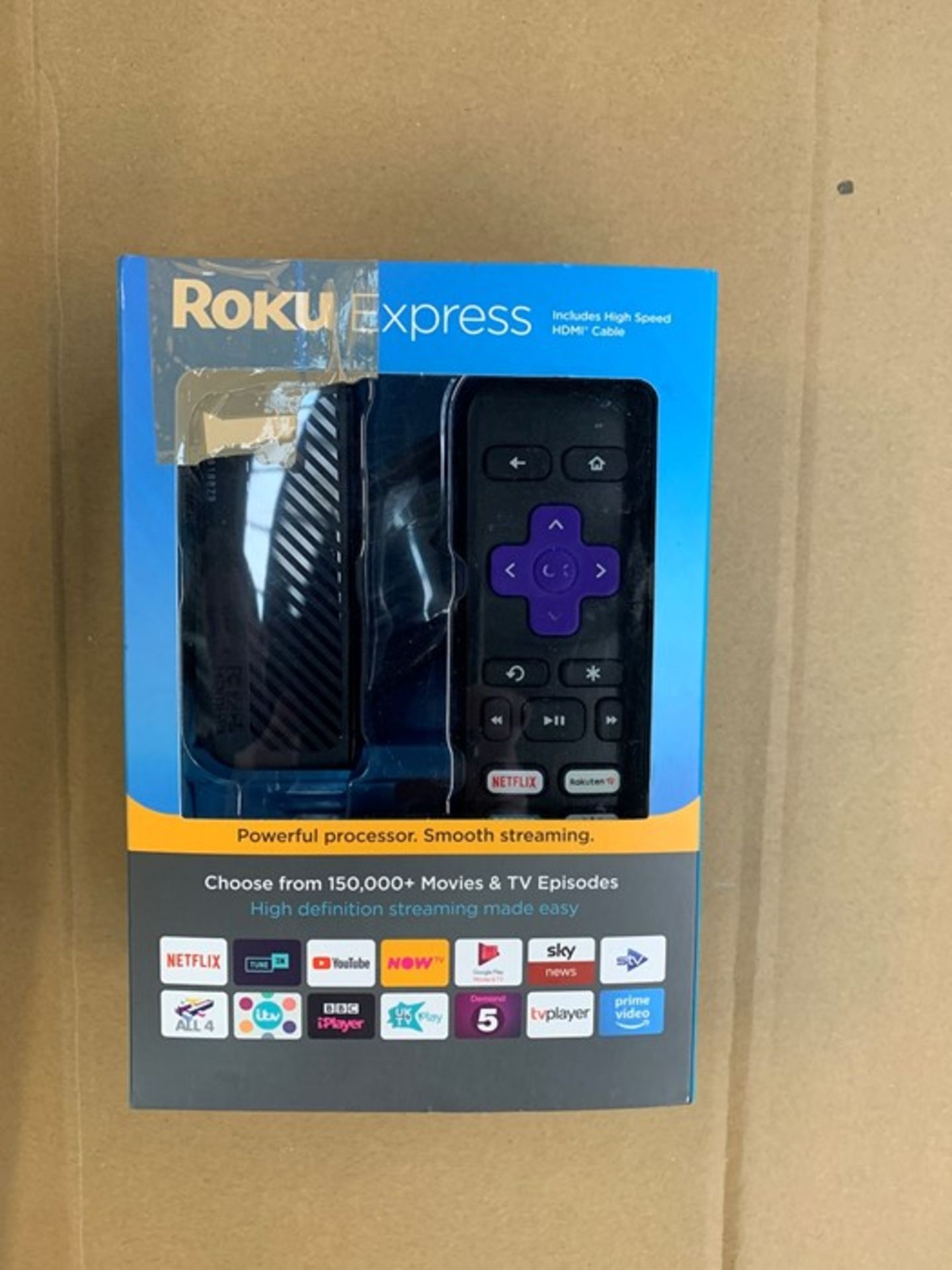 1 BOXED ROKU EXPRESS STREAMING STICK / BL - 6416 (PUBLIC VIEWING AVAILABLE)