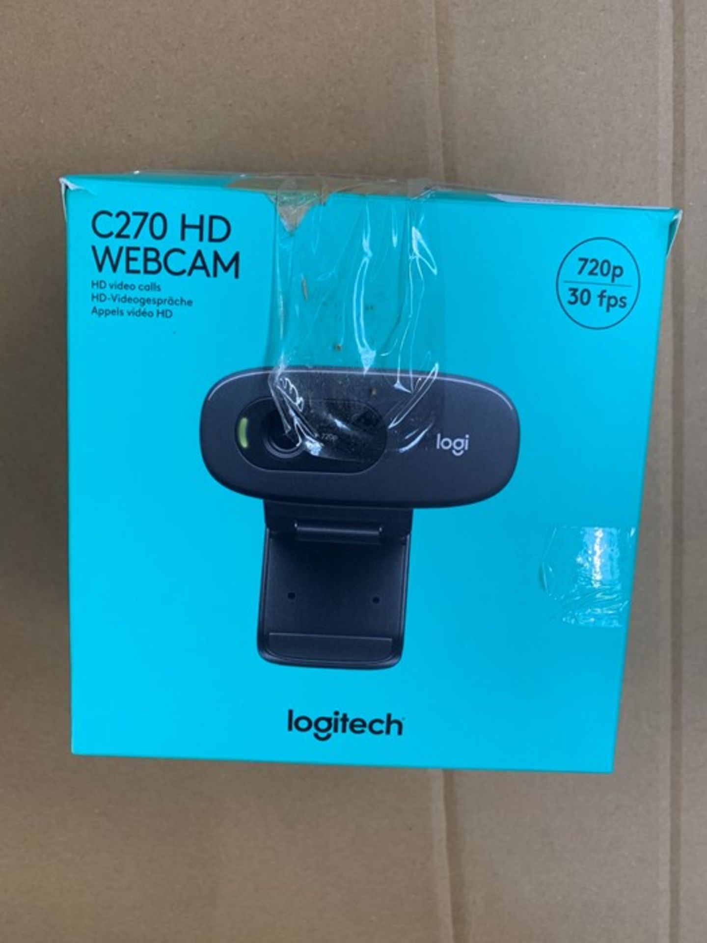 1 BOXED LOGITECH C270 HD WEBCAM IN BLACK / BL 6416 (PUBLIC VIEWING AVAILABLE)