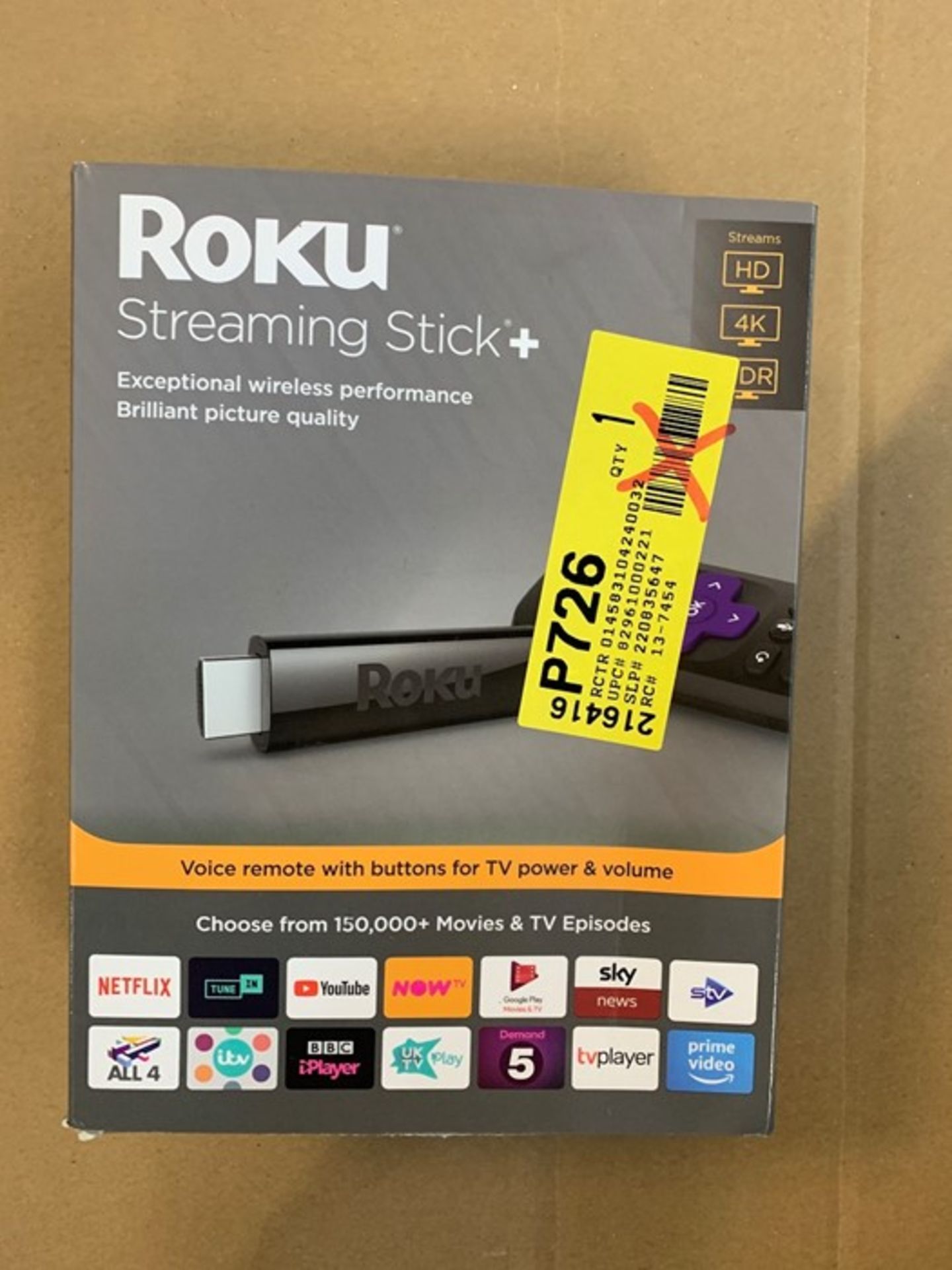 1 BOXED ROKU STREAMING STICK PLUS / BL - 6416 (PUBLIC VIEWING AVAILABLE)