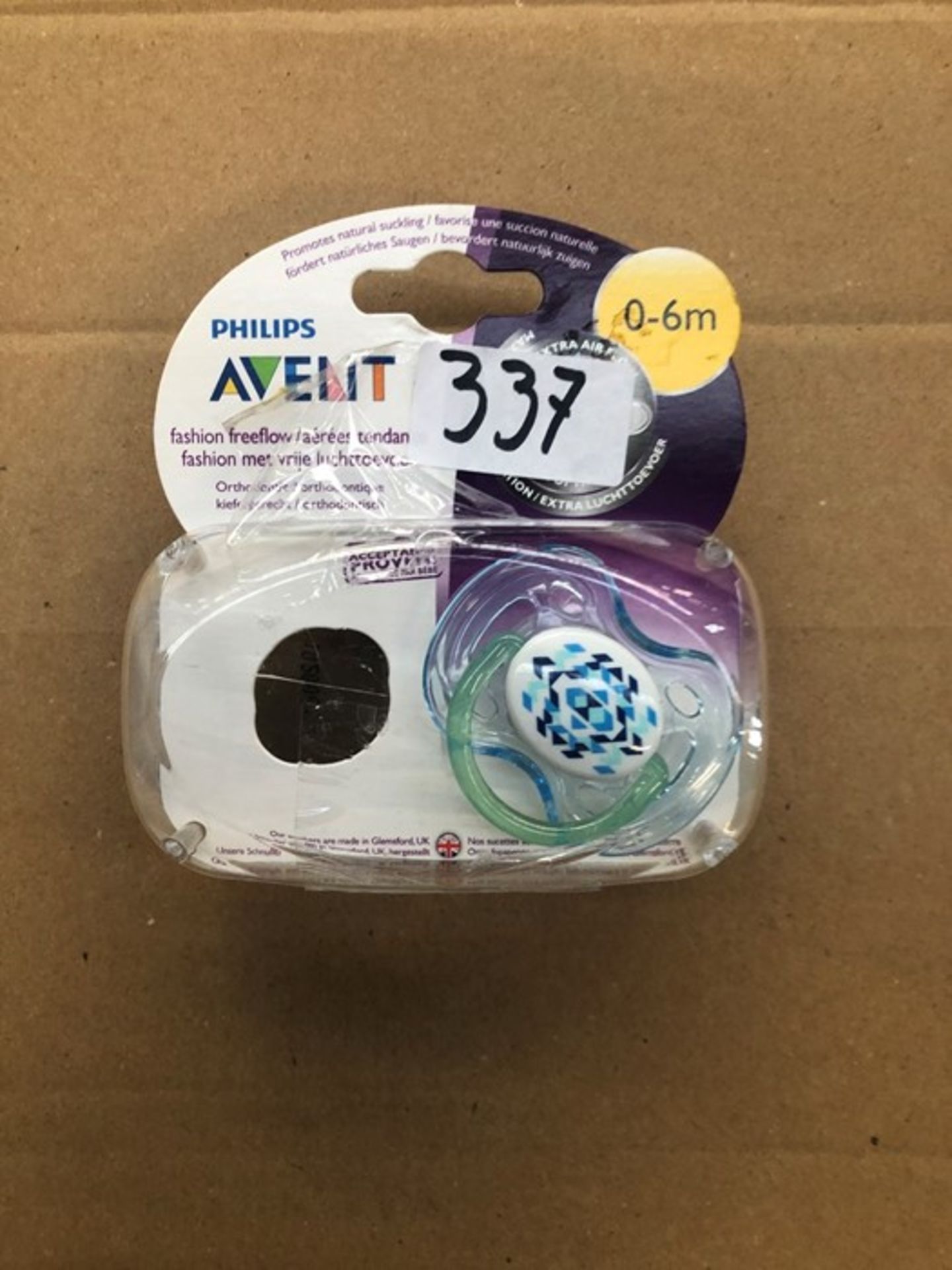 1 BOXED PHILIPS AVENT PACIFIER (PUBLIC VIEWING AVAILABLE)