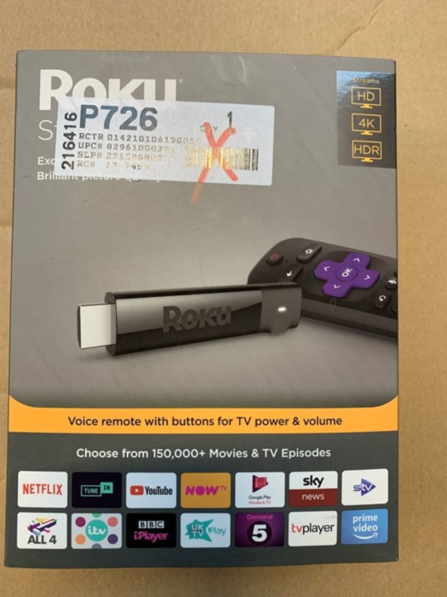 1 BOXED ROKU EXPRESS STREAMING STICK / BL - 6416 (PUBLIC VIEWING AVAILABLE)