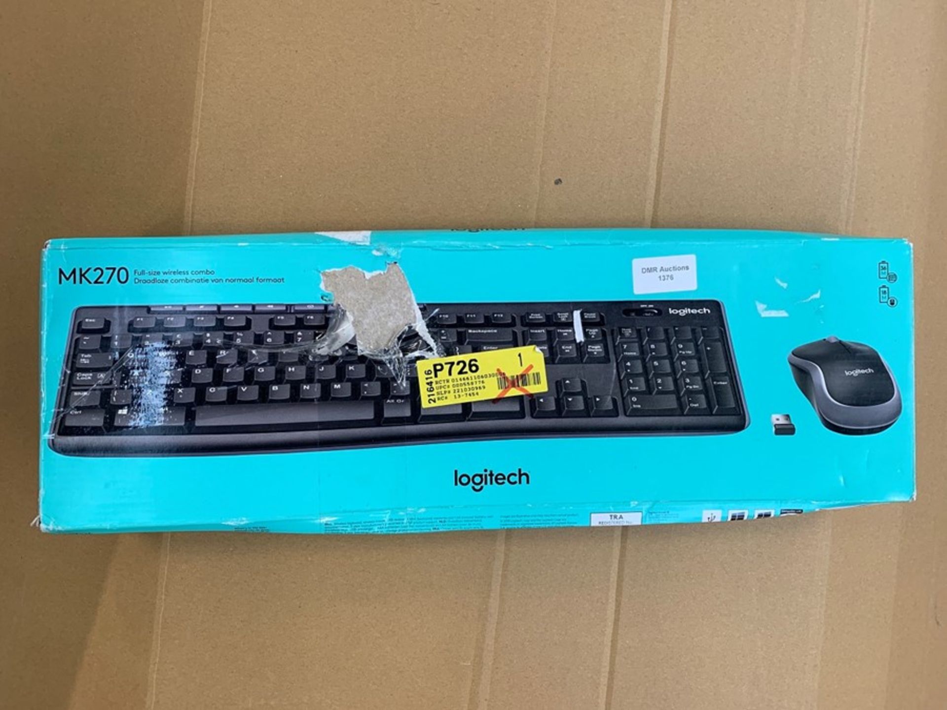 1 BOXED LOGITECH MK270 WIRELESS KEYBOARD AND MOUSE COMBO / BL - 6416 (PUBLIC VIEWING AVAILABLE)