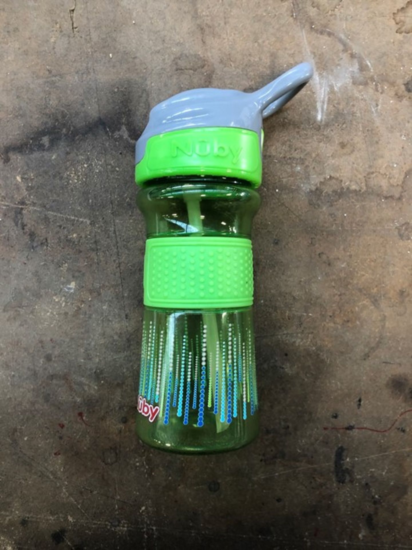1 GREEN PLASTIC NUBY BOTTLE (PUBLIC VIEWING AVAILABLE)