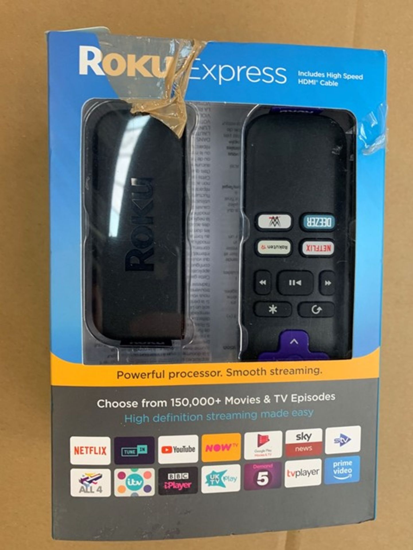 1 BOXED ROKU EXPRESS STREAMING STICK / BL - 6416 (PUBLIC VIEWING AVAILABLE)