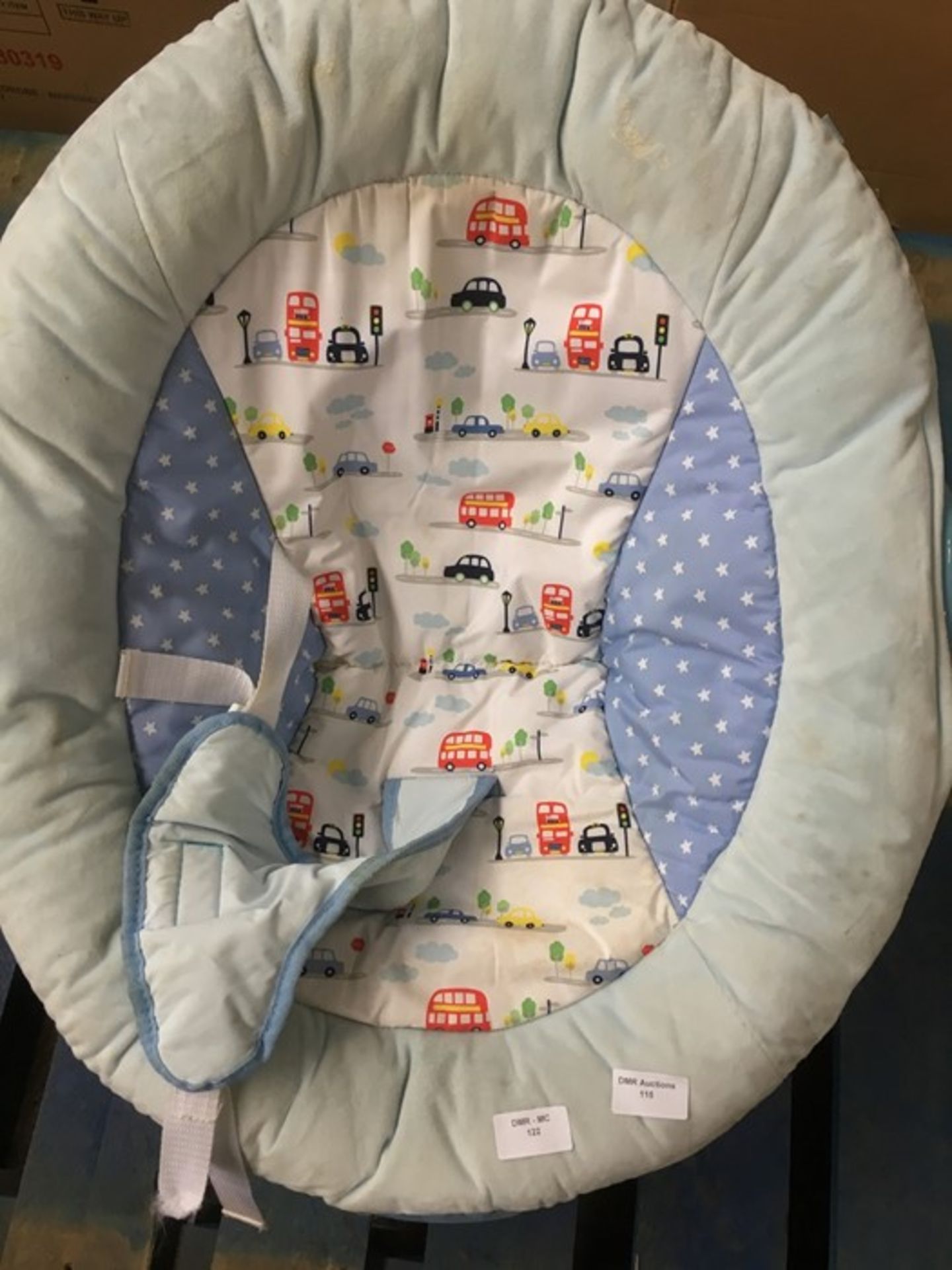 1 MOTHERCARE ON THE ROAD BABY BOUNCER IN BLUE / RRP £50.00 (PUBLIC VIEWING AVAILABLE)