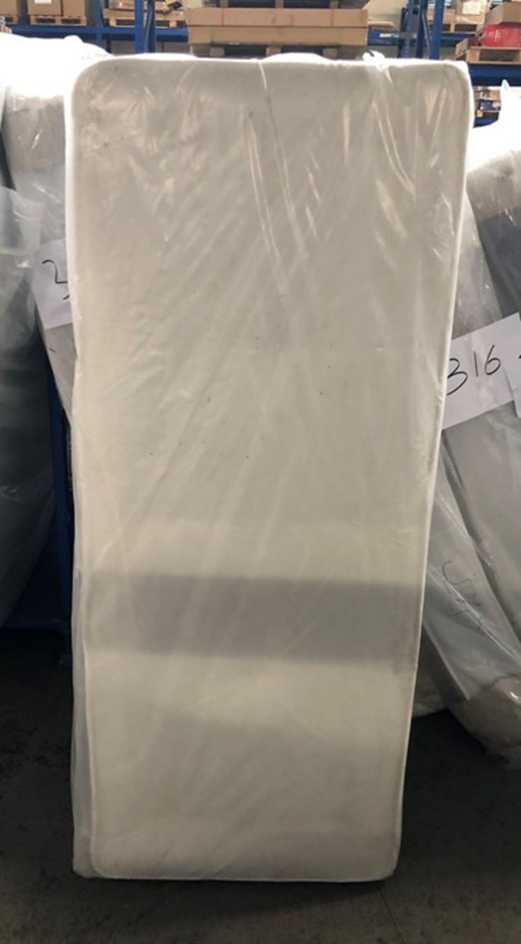 1 BAGGED SMALL EUROPEAN SINGLE POCKET SPRUNG MATTRESS (PUBLIC VIEWING AVAILABLE)