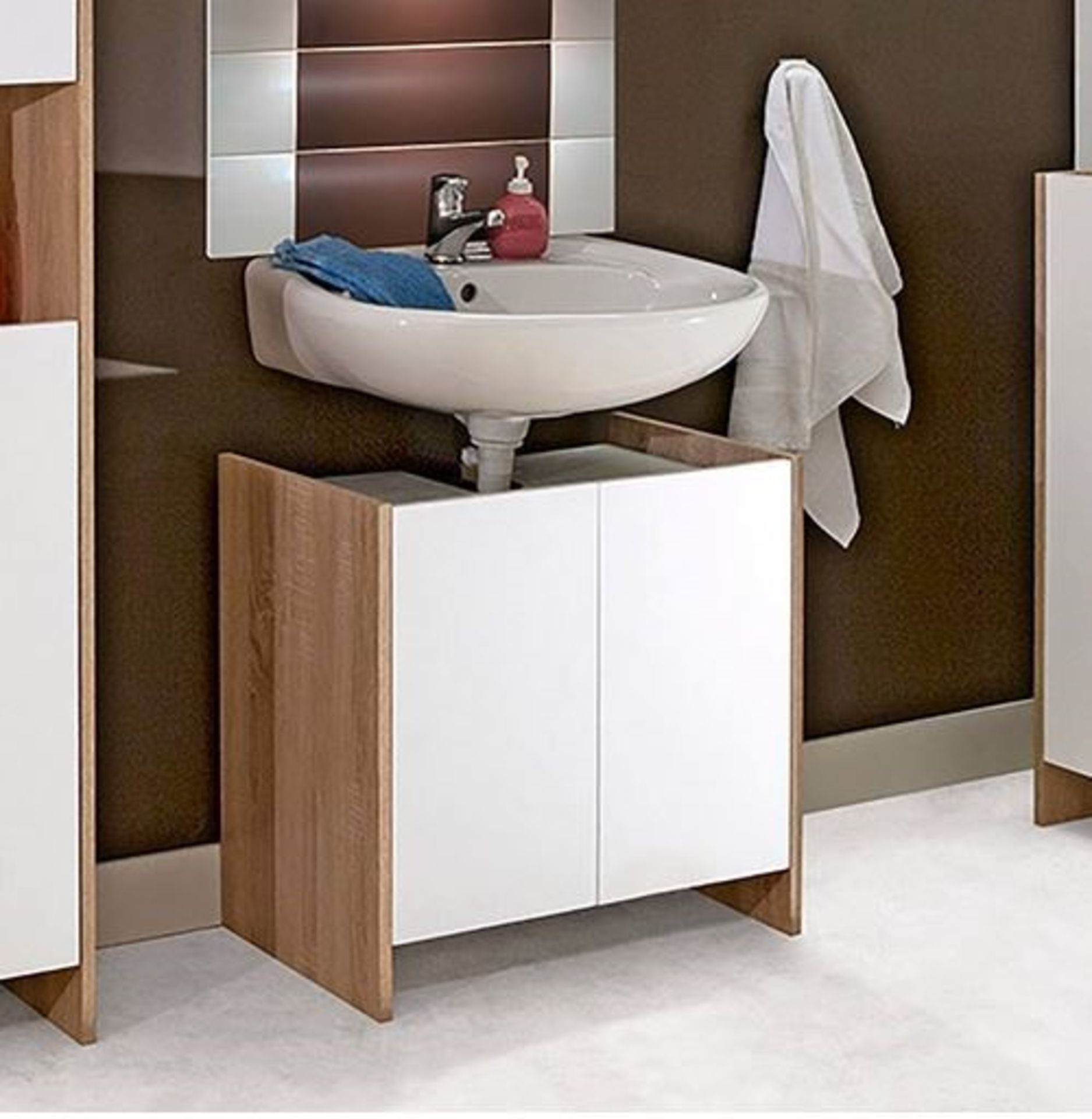 1 GRADE B BOXED LA REDOUTE BANERO 2 DOOR UNDERSINK BATHROOM UNIT / RRP £110.00 (PUBLIC VIEWING