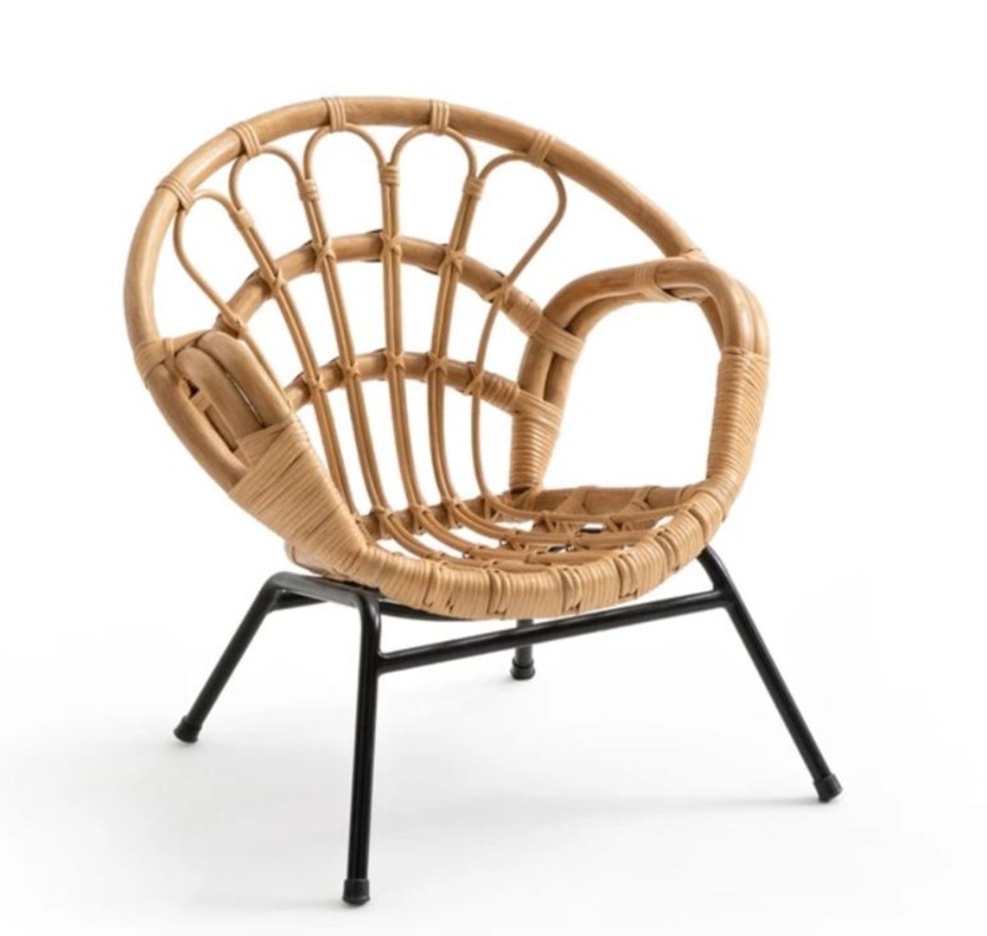 1 GRADE A BOXED LA REDOUTE MALU VINTAGE-STYLE CHILD'S RATTAN ARMCHAIR IN NATURAL / RRP £110.00 (