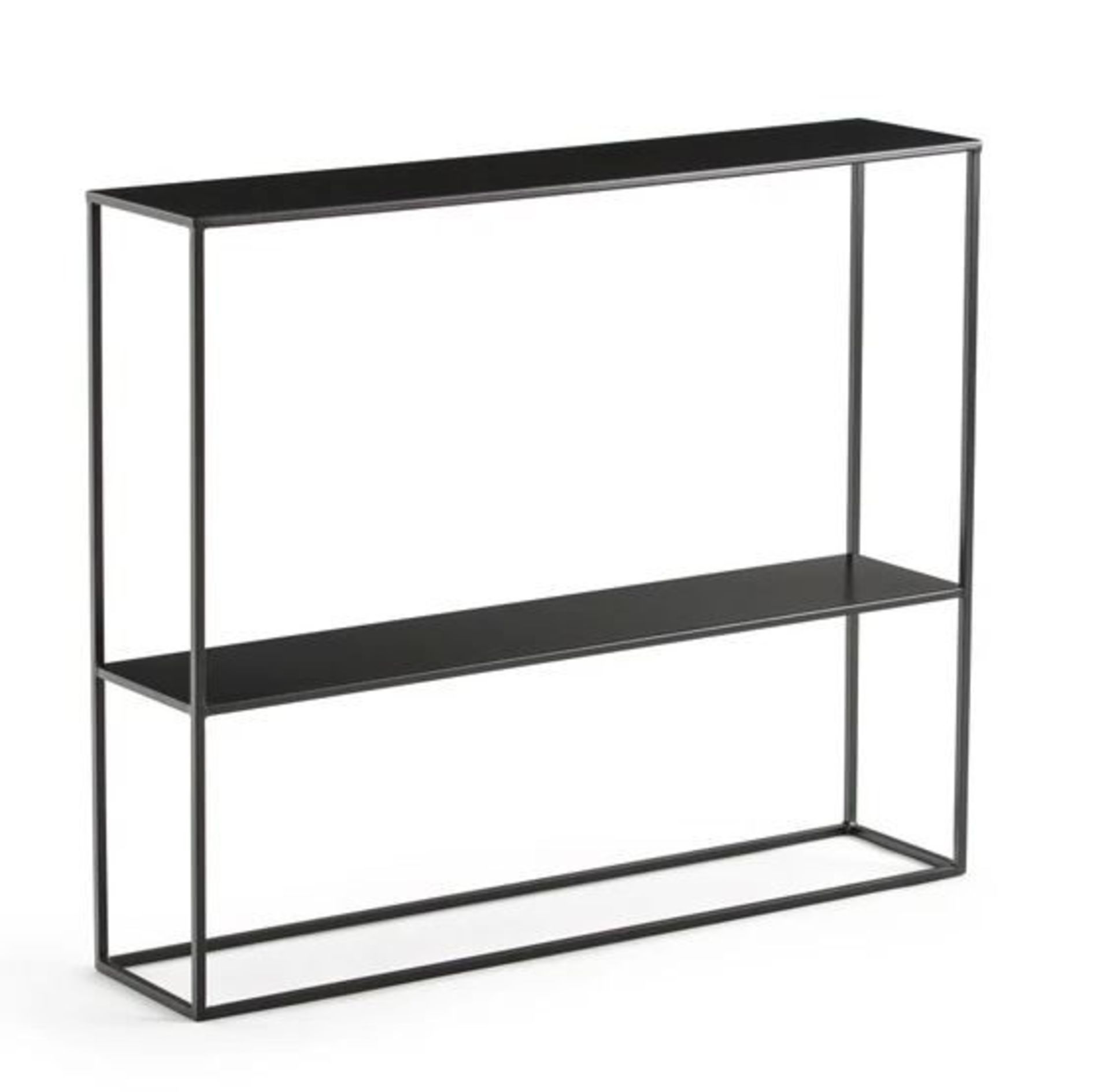 1 GRADE A BOXED LA REDOUTE HIBA METAL TWO SHELF WALL UNIT IN BLACK / RRP £120.00 (PUBLIC VIEWING